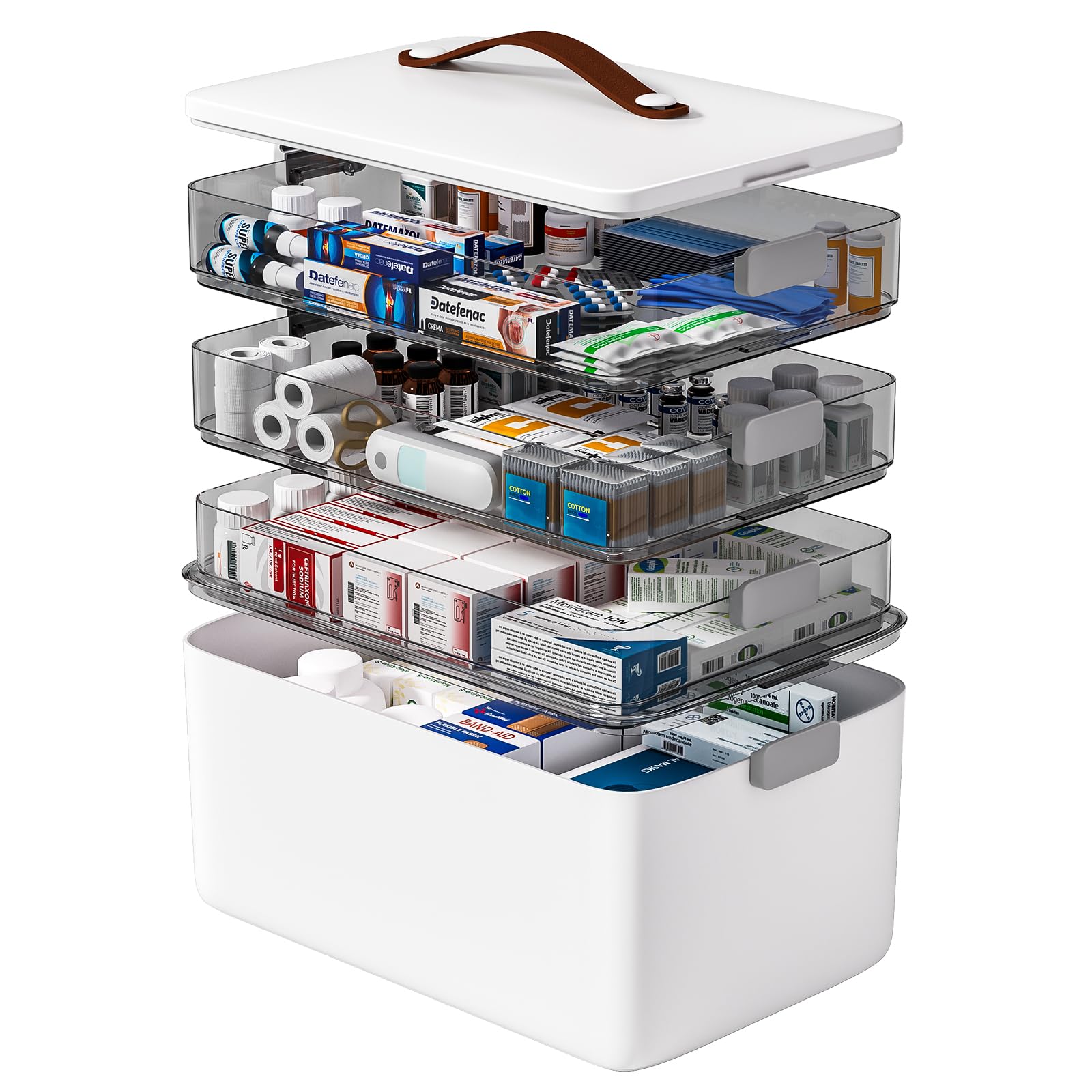 funest 4-Tier Medicine Storage Box Cabinet, Empty First Aid Kit