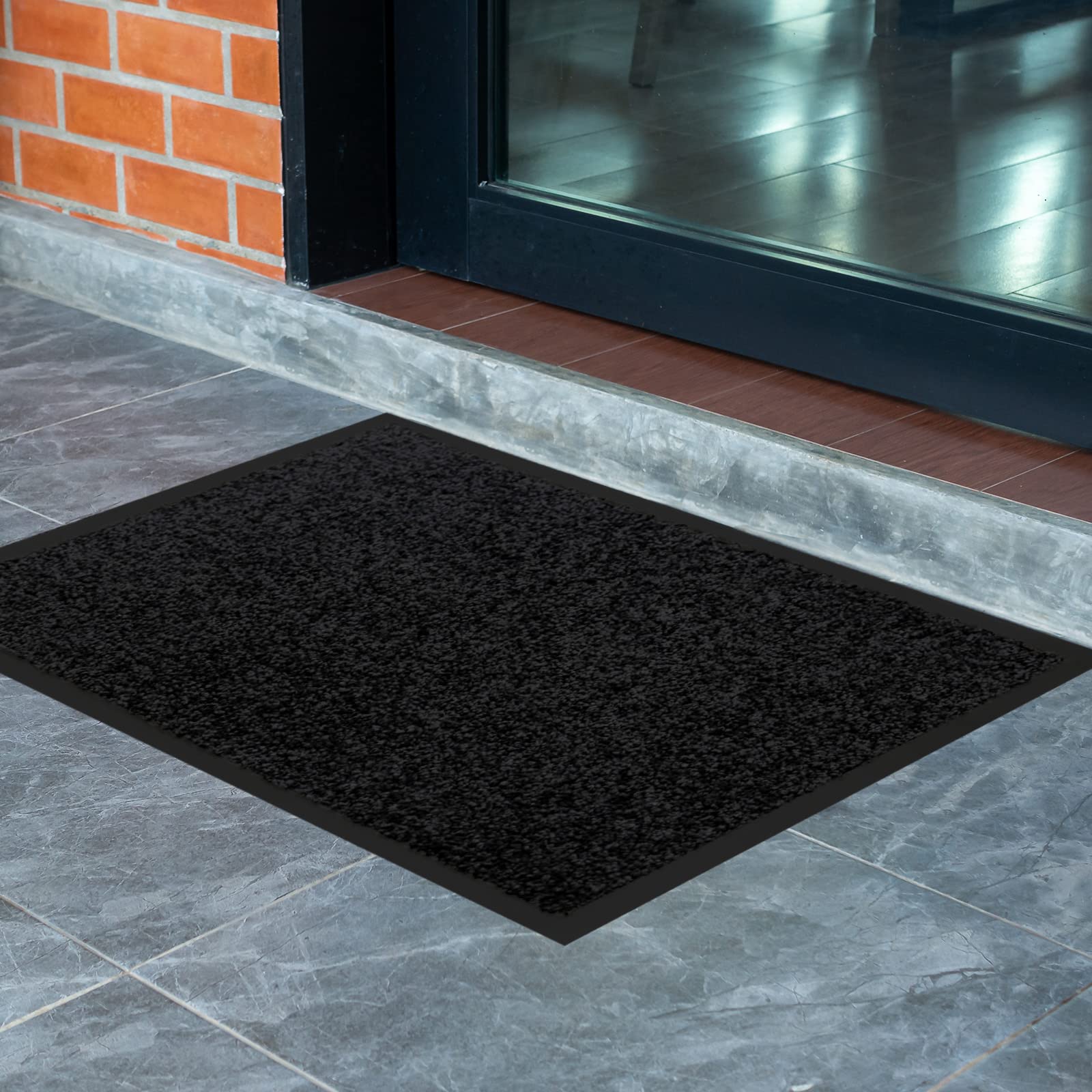 Schmutzfangmatte BRIGHT - Premium Fußmatte einfarbig - Schwarz 120x180 cm
