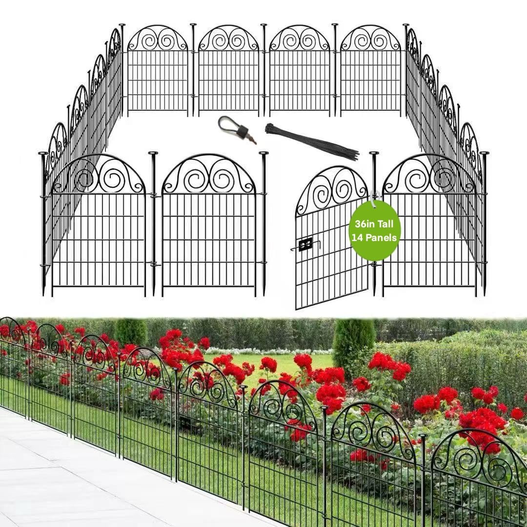Getlay Tall Garden Fence with Gate