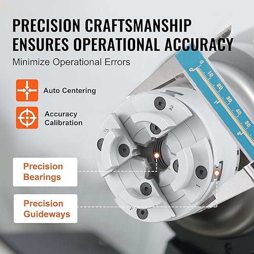 Miniatura 3 de VEVOR Mandril de torno KP2-34, 4 mandíbulas 2.75 "de diámetro, Accesorios de la máquina de torneado de mandril de torno de metal, Herramienta
