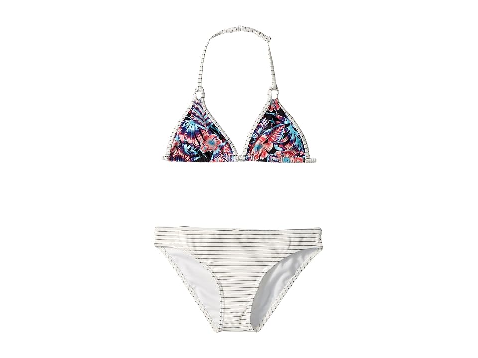 

Roxy Kids Surfing Miami Tiki Tri Set (Big Kids) (Anthracite/Tropical Dream) Girl's Swimwear Sets