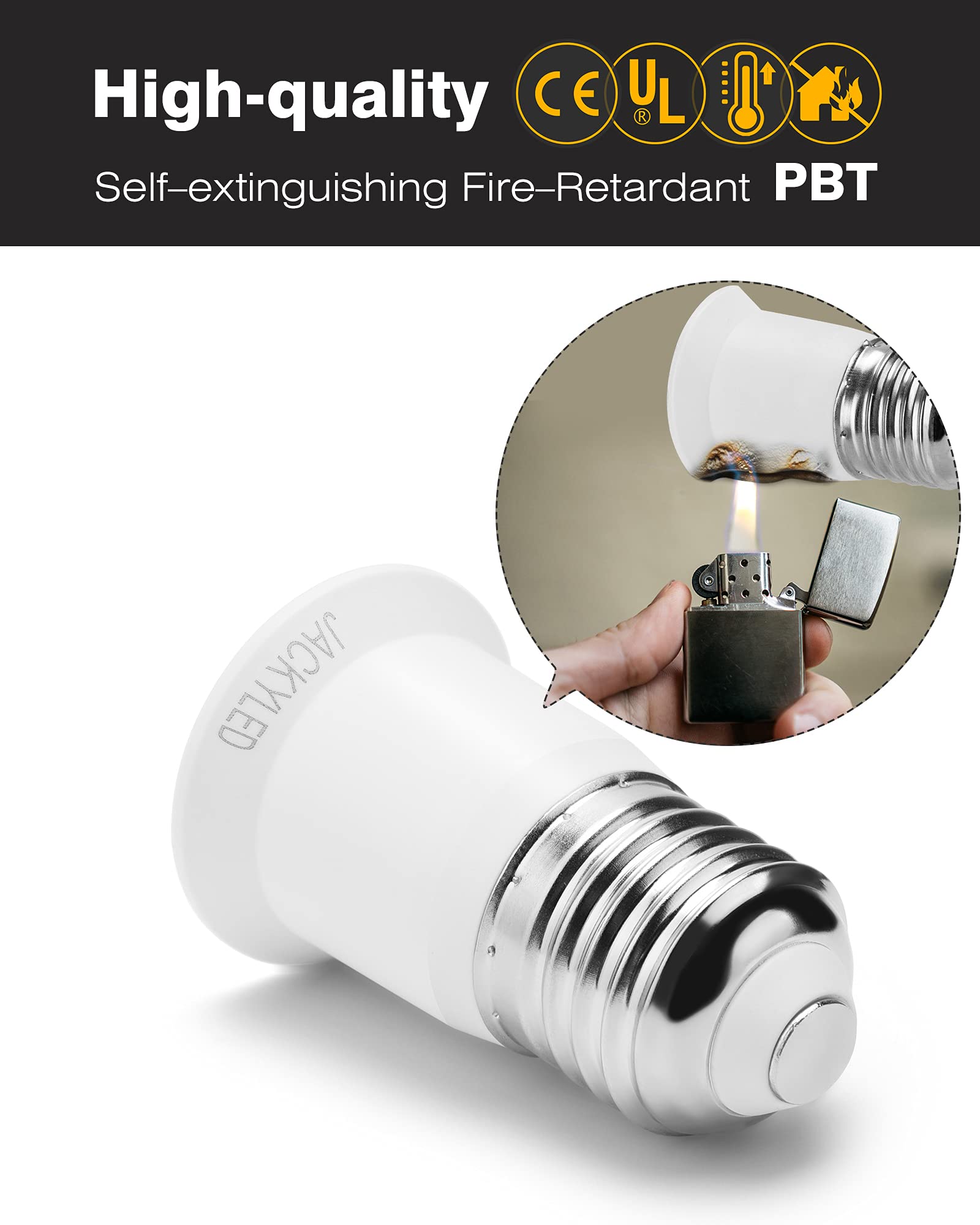 Adattatore Per Lampadina IKefe E27 – Prolunga Pieghevole 360° E 180°, 2 Pezzi, Fino A 60W, Attacco E26/E27