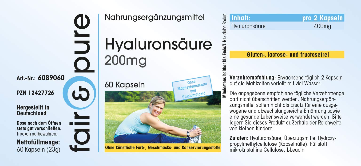 Fair & Pure® - Acido ialuronico 200mg - Vegan - 60 Capsule