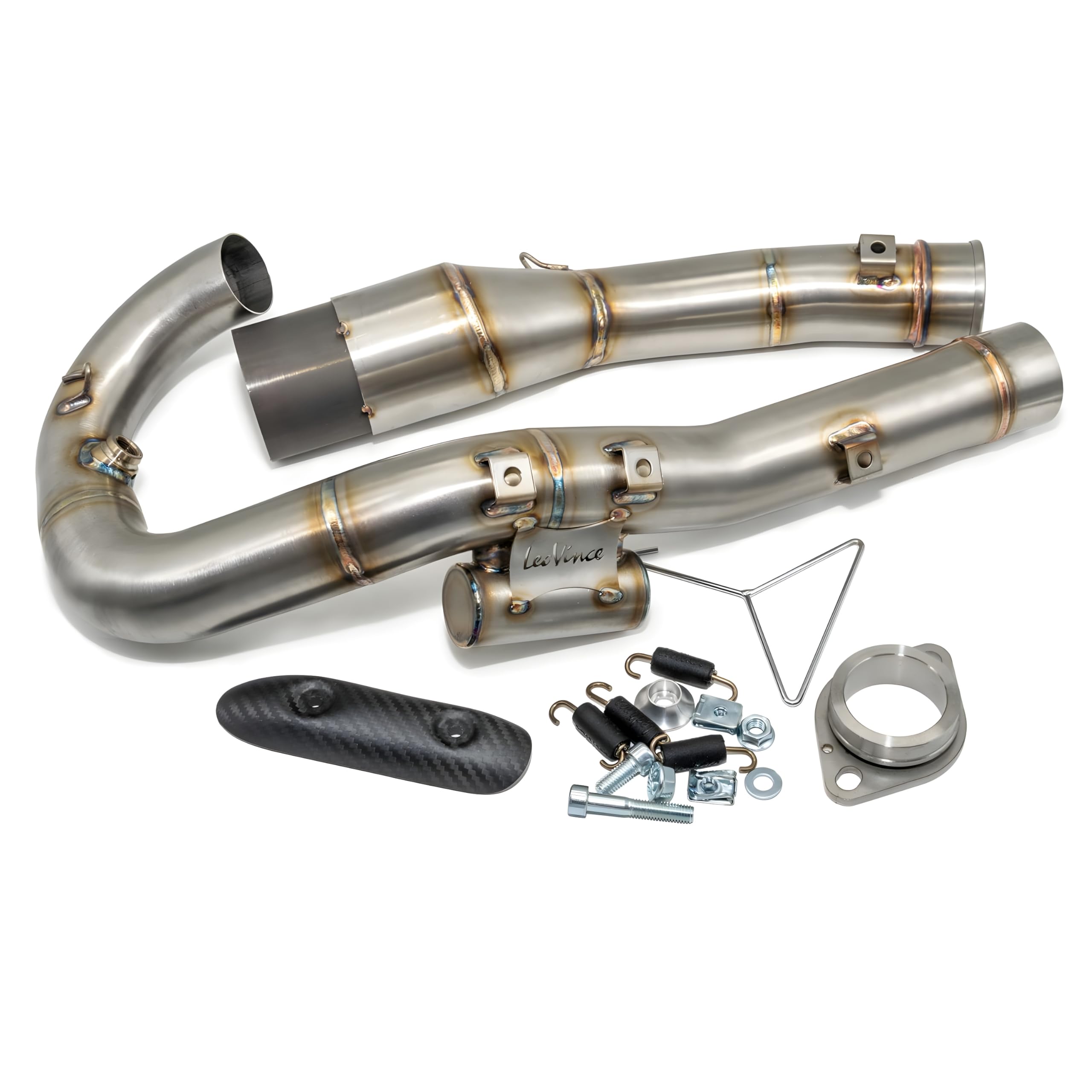 Auspuffanlage komplett LV ONE EVO mit Katalysator & Zulassung, Edelstahl, Carbon Kappe & Hitzeschild kompatibel mit Gas Gas ES/SM 700 2022-2024 / KTM Enduro R/SMC R 690 2019-2024