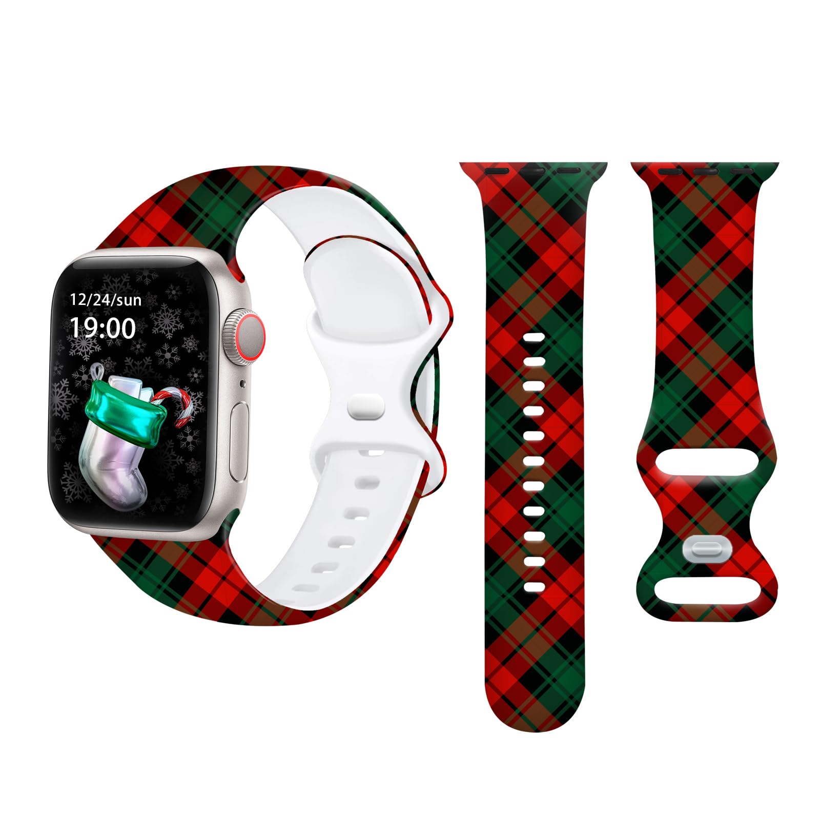 Photo 1 of Christmas Watch Band Compatible with Apple Watch Bands 38mm 40mm 41mm 42mm 44mm 45mm 46mm 49mm for Women Men Gift, Halloween Adjustable Soft Silicone Strap Replacement for iWatch Series 11 10 9 8 7 6 5 4 3 2 1 SE Ultra Holidays Gift