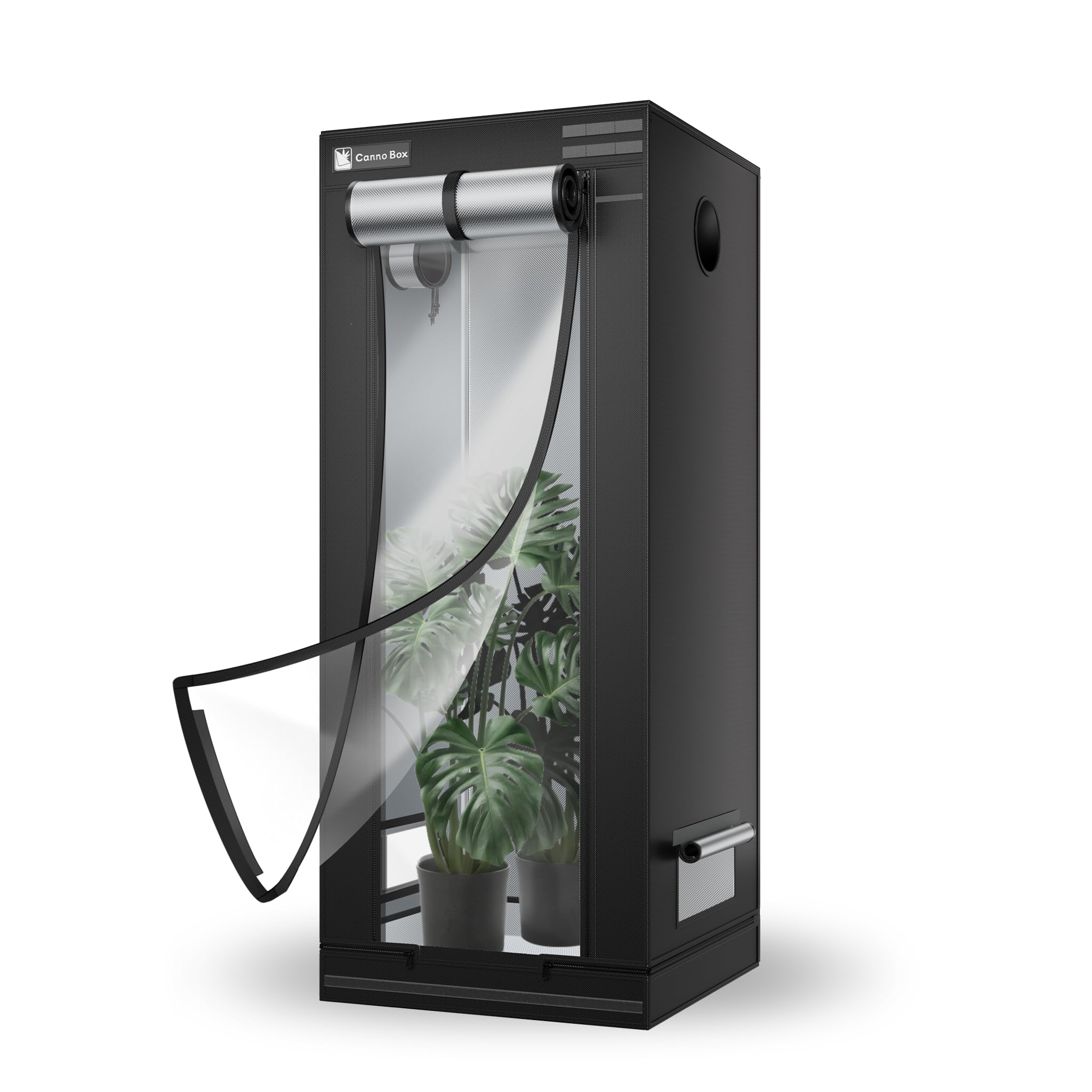 Growzelt 60x60x160 cm Pro Indoor Growtent Transparente Schicht Design Reflektierende Mylar 1680D Oxford Zuchtzelt für Hydrokulturen