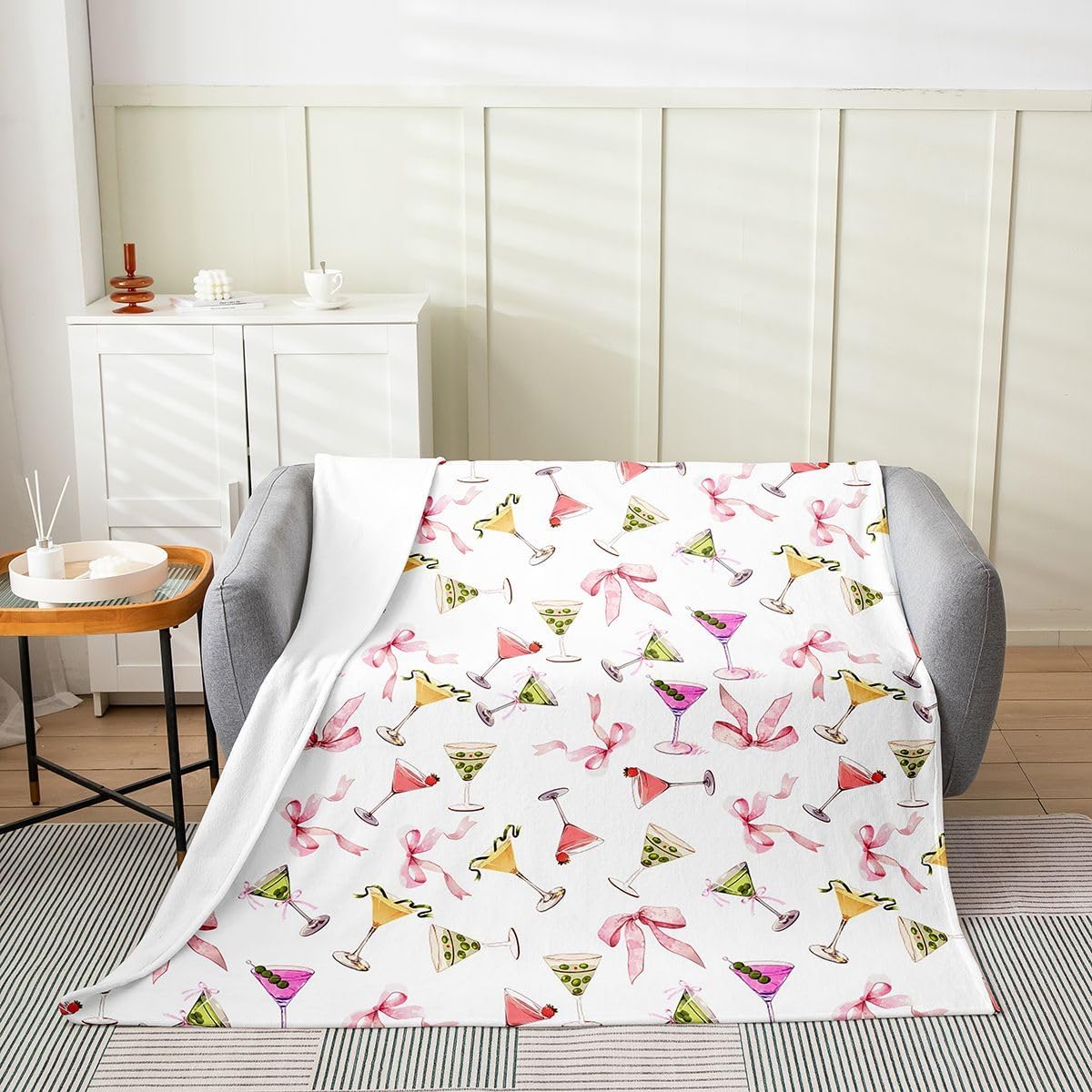 jejeloiu Pink Bowknot Fleece Blanket 30"x40"