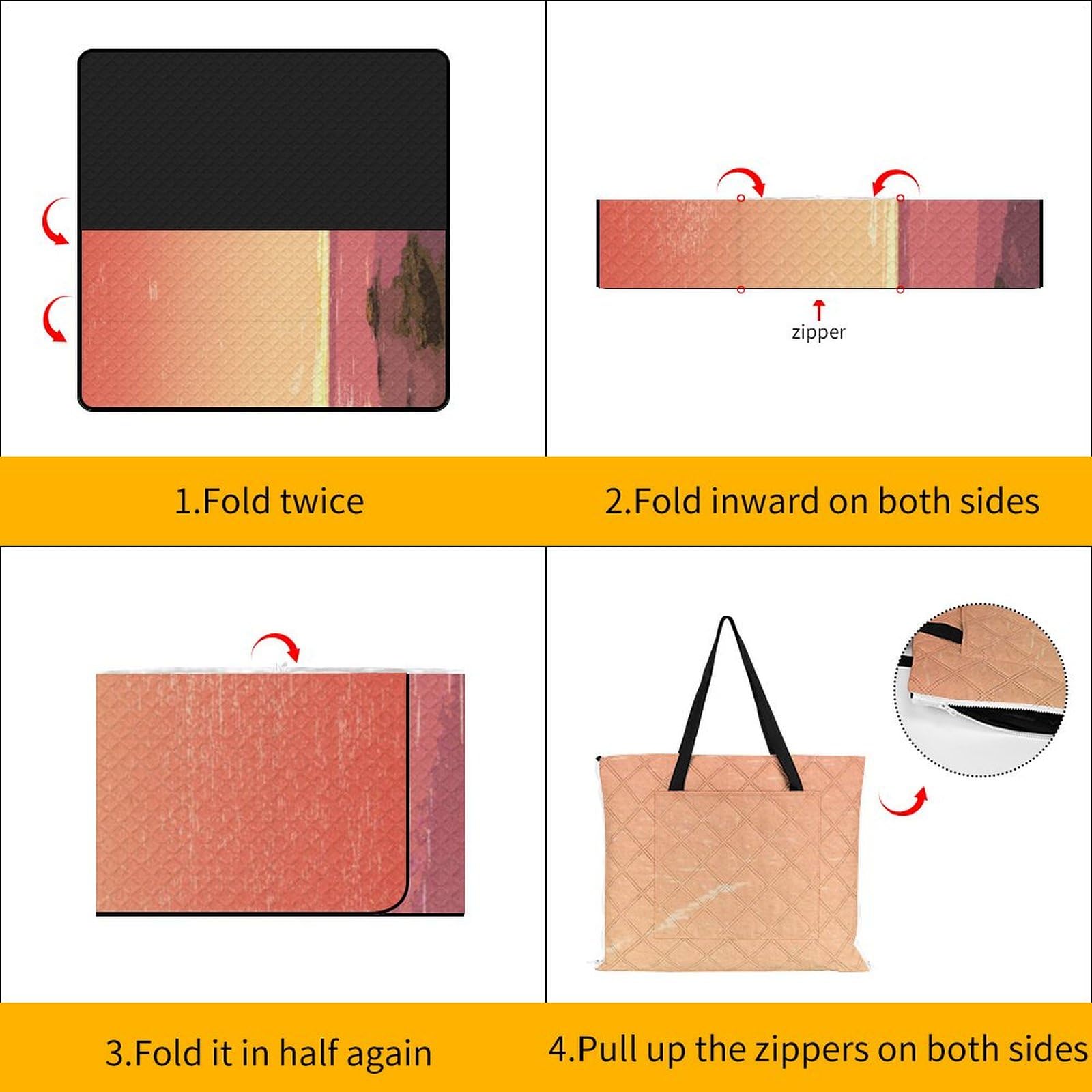 Couverture de pique-nique extra large avec sangle de transport - Pliable, légère et imperméable - 200 x 200 cm - Pour plage, camping, randonnée, parc, terrasse