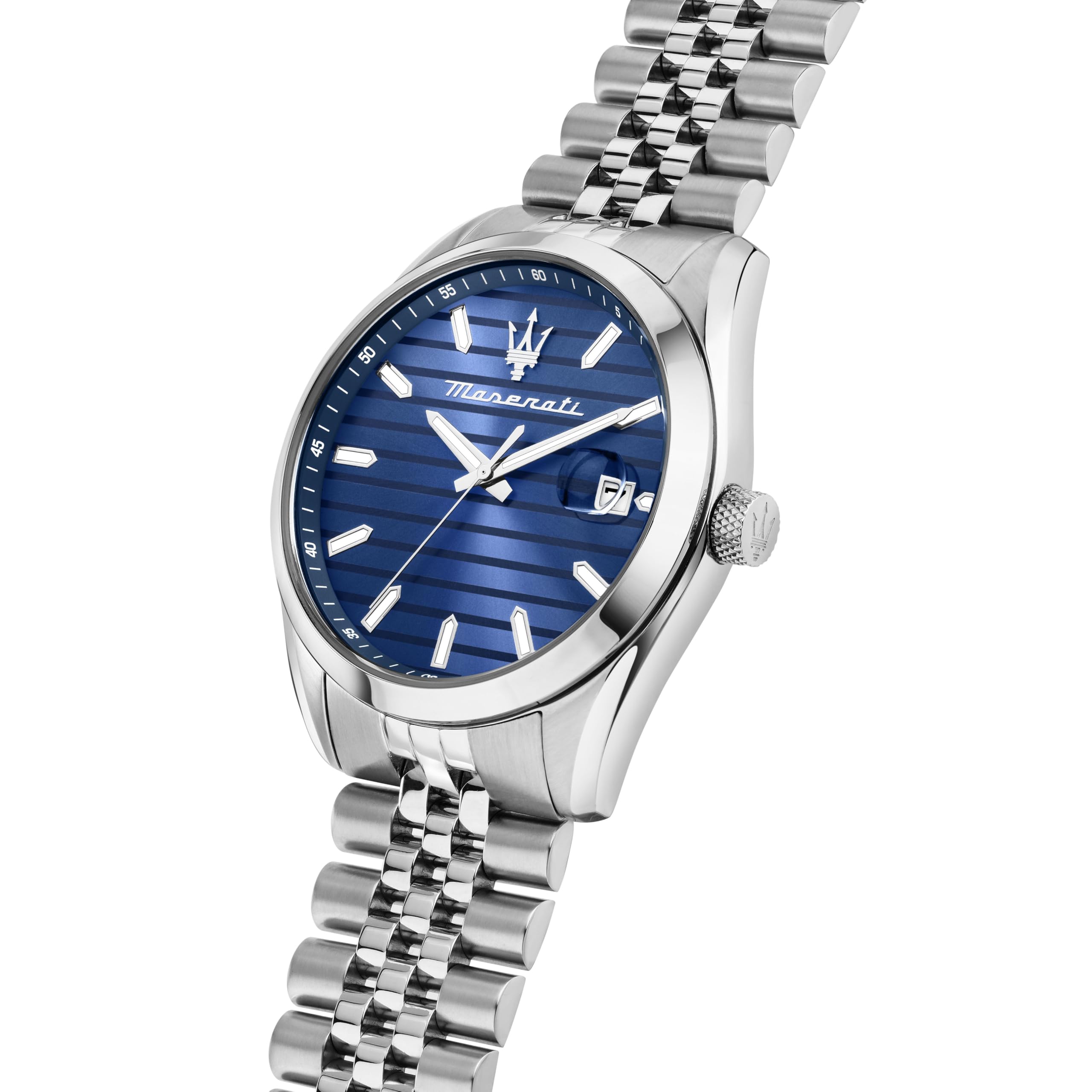 MASERATI Herrenuhr, Uhrzeit, Datum, Analog, 43 mm, ATTRAZIONE Kollektion, Horizontale Streifen