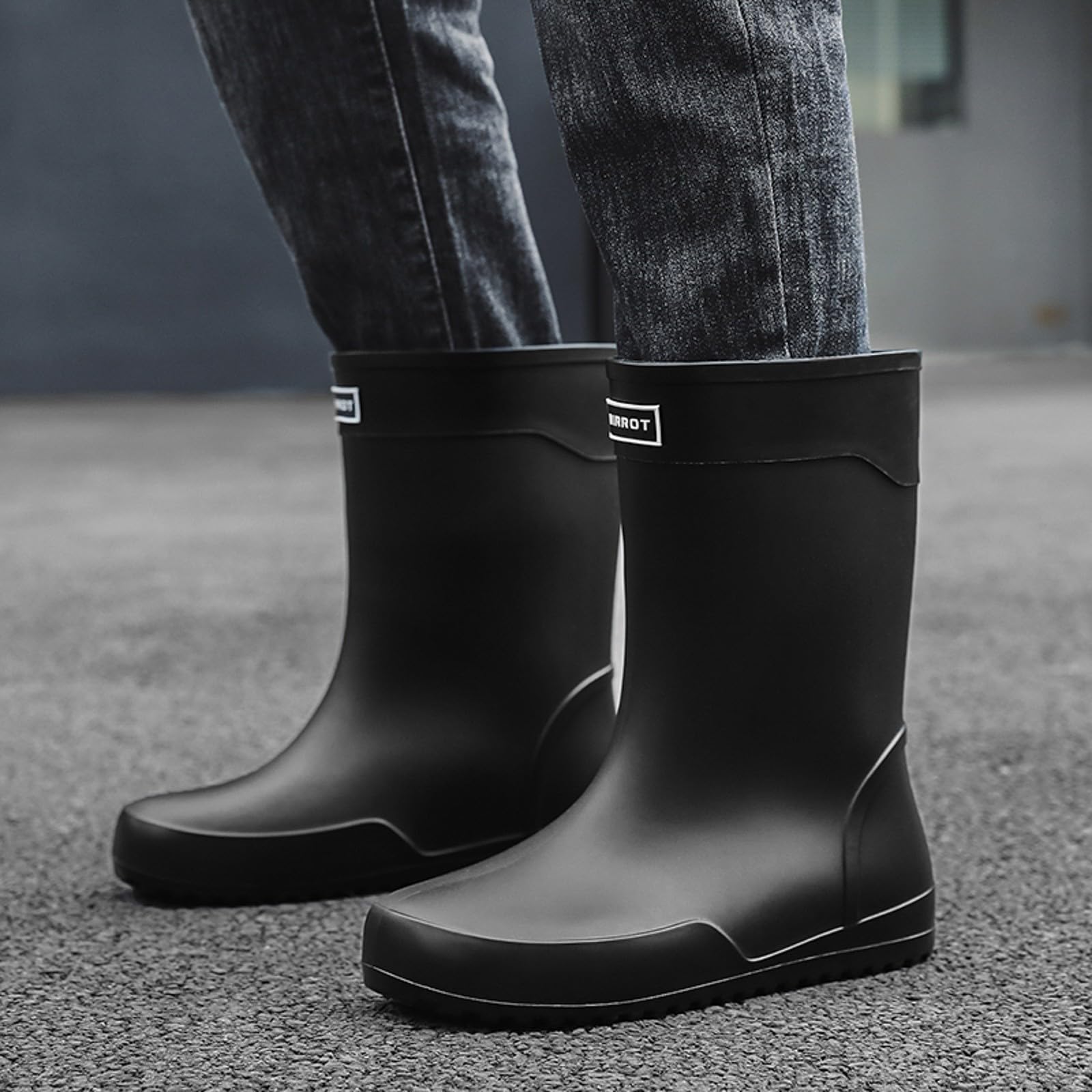 Generico Stivali Da Lavoro Uomo -Scarpe da pioggia fuori metropolitana stile europeo gomma antiscivolo cucina outdoor