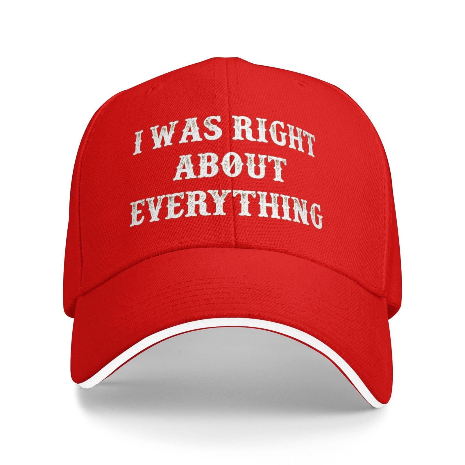 Melbrakin I was Right About Everything Baseball Cap Trucker Hat Red