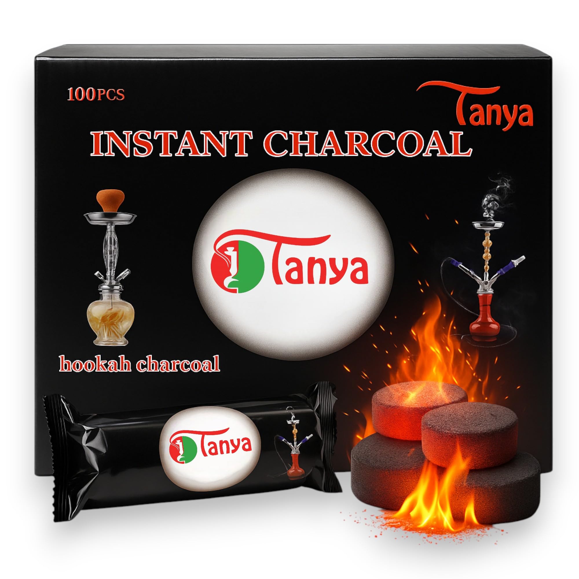 Amazon.com: Zeba Smoke Hookah 40mm Charcoal Instant Box 100pc -10