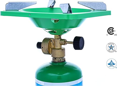 Miniatura 8 de Flame King YSNVT-508 Estufa portátil para acampar con soporte base ligero estable, ideal para cocinar al aire libre, mochileros, compatible con