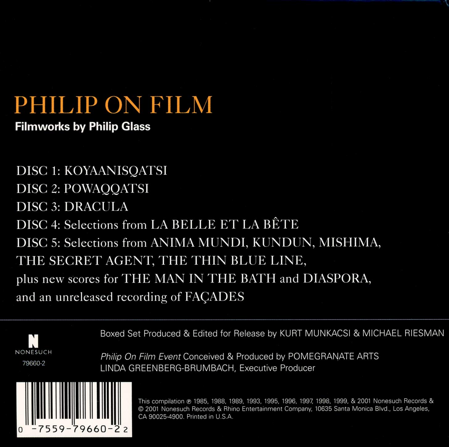 Philip On Film - Filmworks By Philip Glass