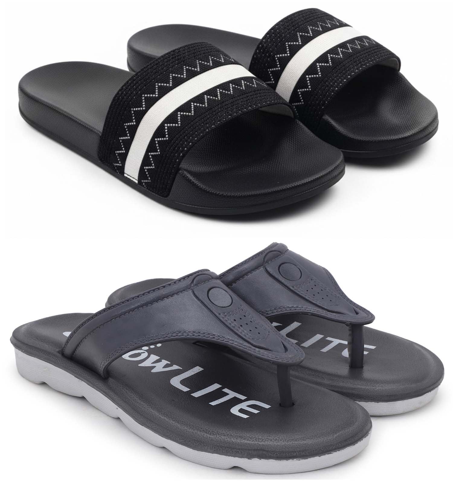 Slipper/Flip Flops/Slides/Clogs/Sandals for Men, Comfortable & Light Weight| Stylish & Anti-Skid | Casual Waterproof & Everyday Flip Flops for Men & Boys Combo Pack of 2-image-41