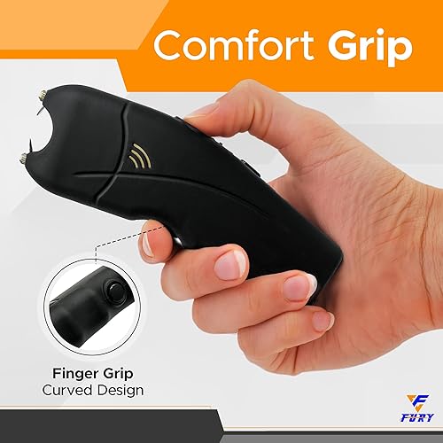 Miniatura 3 de FURY Pistola paralizante ciclónica con linterna, alarma personal, agarre cómodo, recargable, carga de pared, funda de cuero sintético, fácil