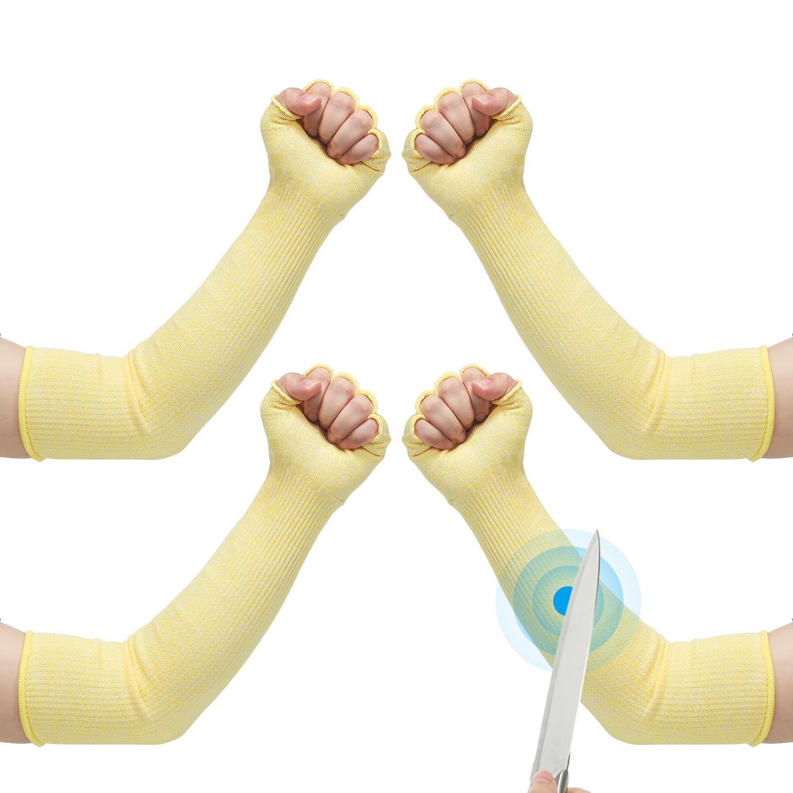 PATIKIL 20 Inch Cut Resistant Sleeves with Finger Grips