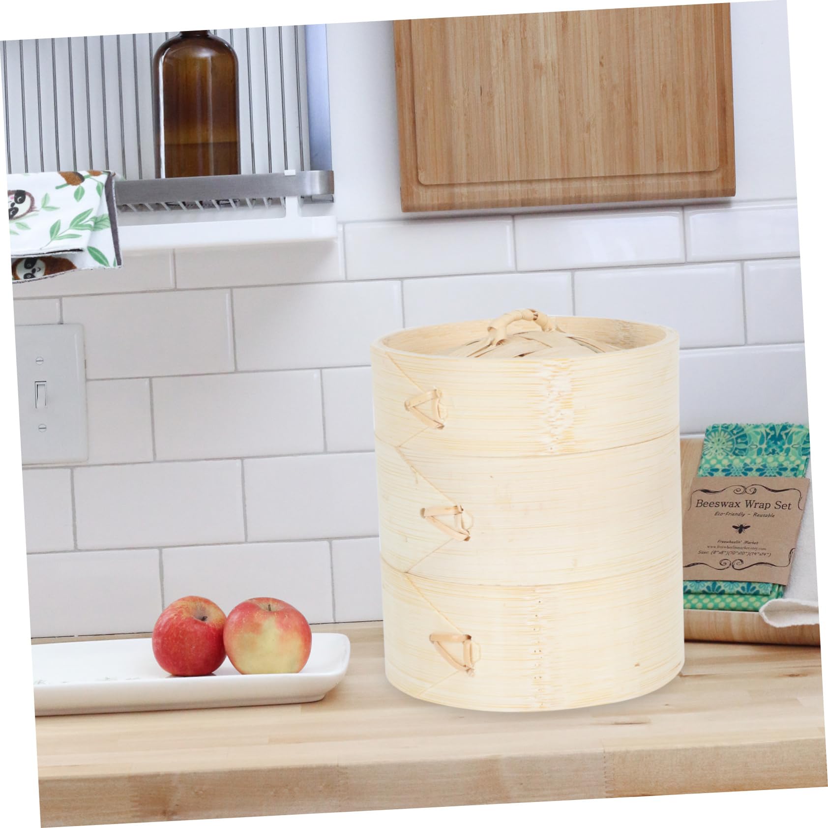 Bamboo Steamer for Bao Dumpling Steamer Food Cookware Reusable Safe Food 4