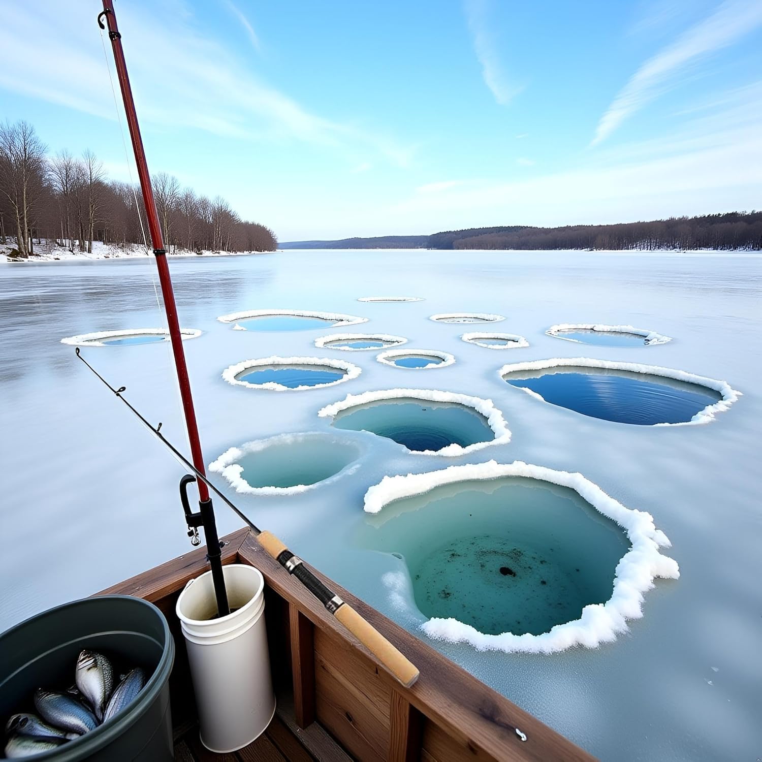2 cannes à pêche LCE, cannes à pêche d'hiver, cannes à pêche sur glace, stylo, leurres de pêche, matériel de pêche, canne à pêche dure sans moulinet utile et pratique, ensemble canne à pêche et