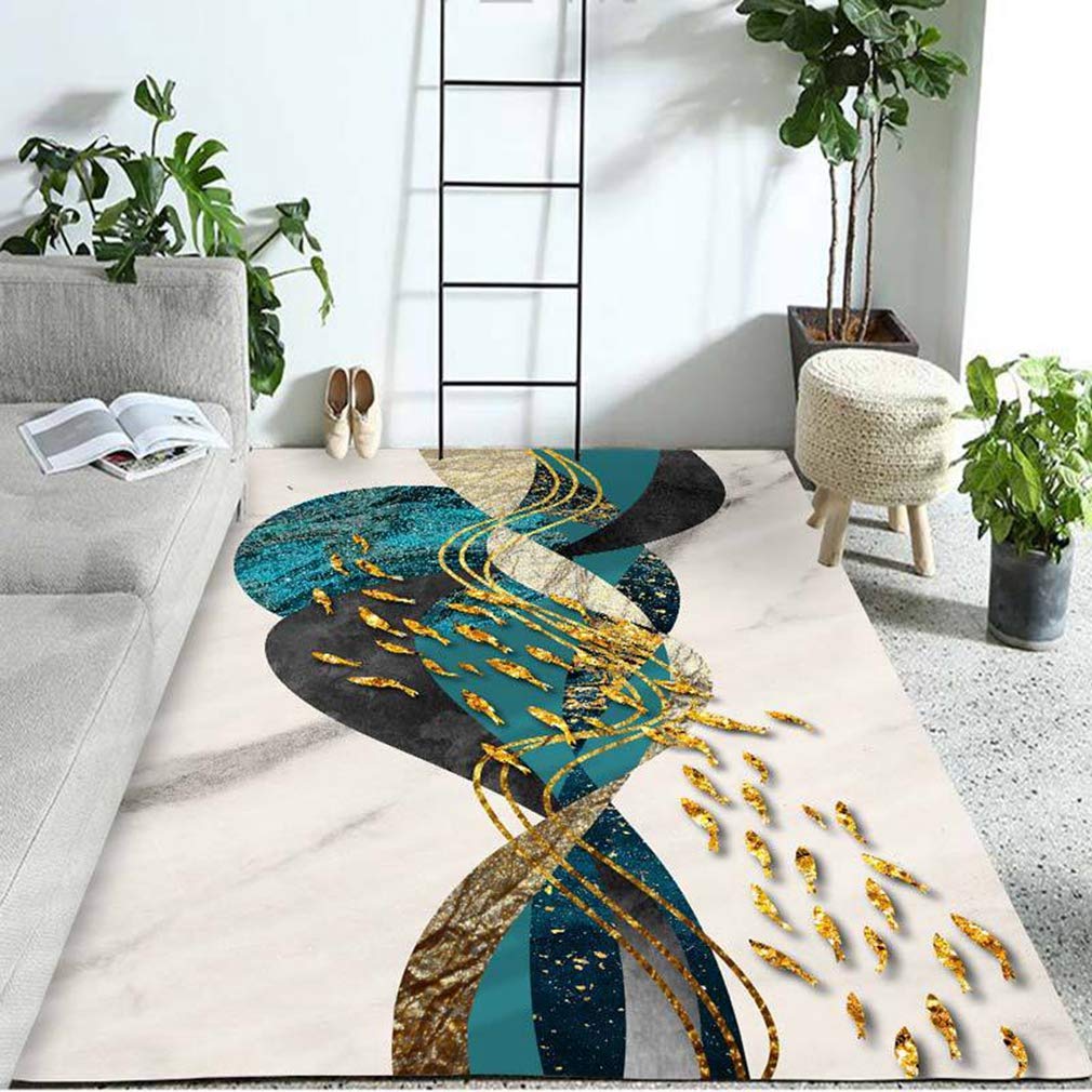 Buy MOXIC Soft Luxury Abstract Art Living Room Area Rugs Rectangular Children Crawling Bedroom Rug Fleece Anti-Slip Carpets Nordic Modern Home Decor Mats Indoor Outdoor Runners Nursery 4' X 6.5' — BookShops.in