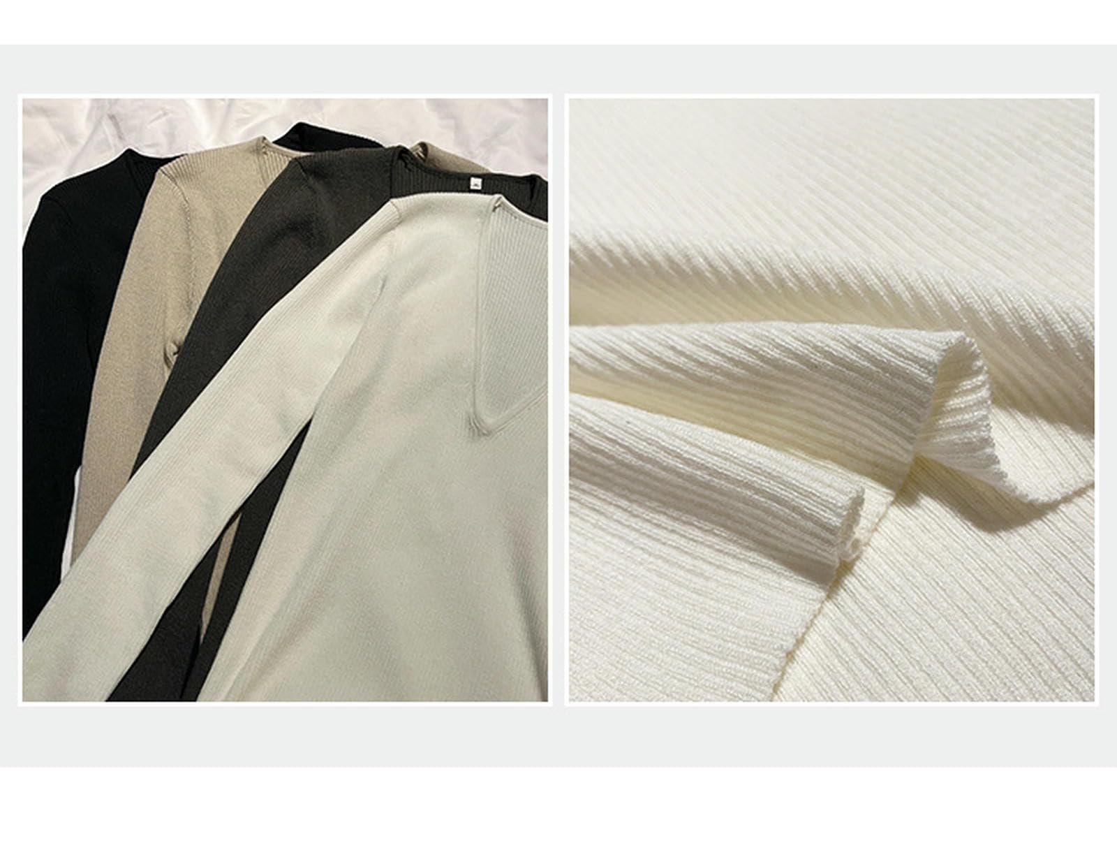 sous-vêtement Thermique Pull d'automne Et d'hiver À Col en V Long Manches Longues avec Une Chemise De Base pour Les Femmes-Noir-m