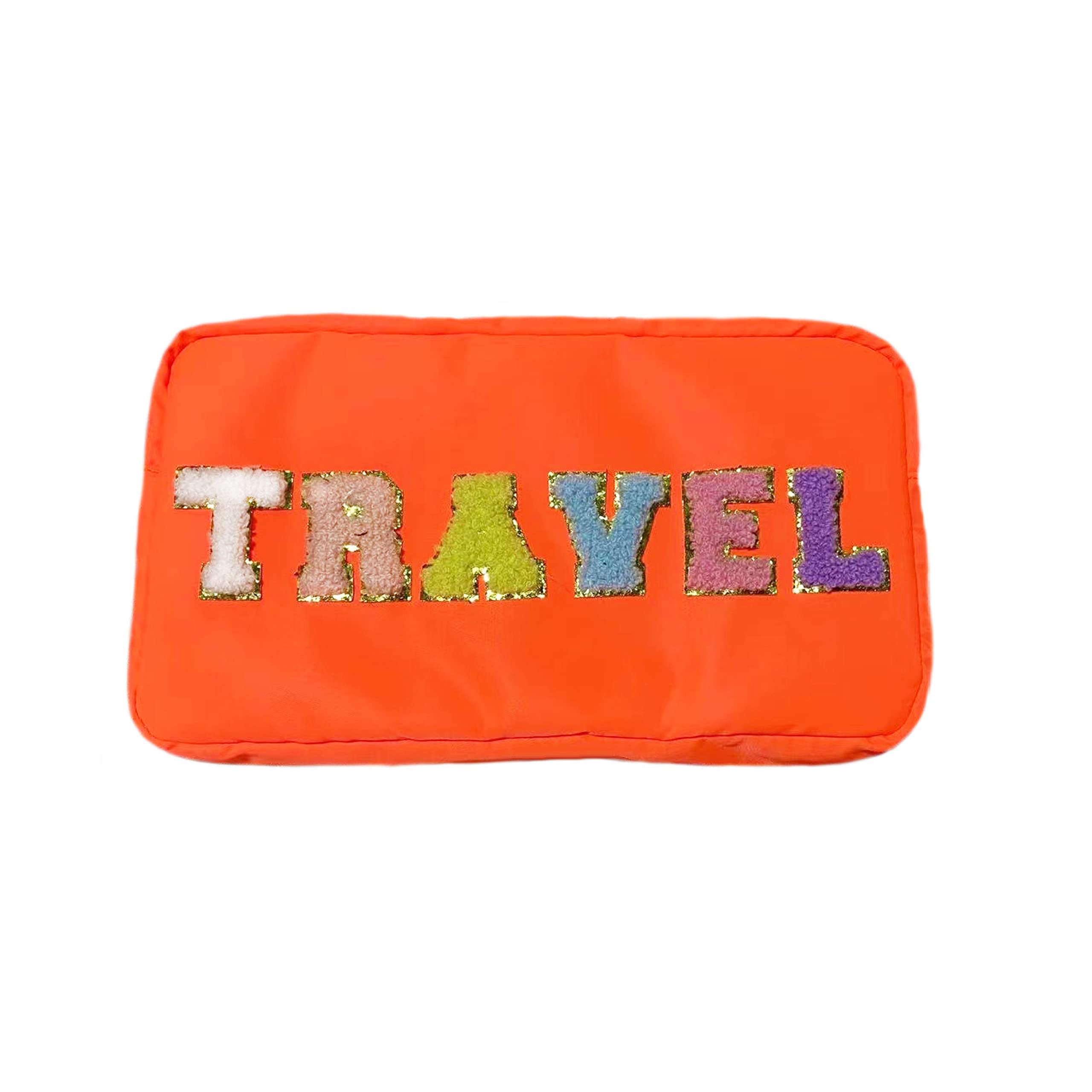 Adjustable Travel Varsity Collection Chenille Patch Cosmetic Bag