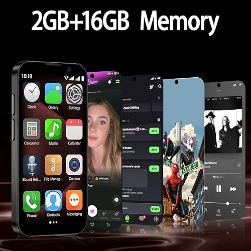 Miniatura 3 de Mini teléfono inteligente 3G desbloqueado, 3.0 pulgadas HD Android Dual Sim Quad Core Face ID Mini Premium Niño Pequeño Teléfono celular de bolsillo