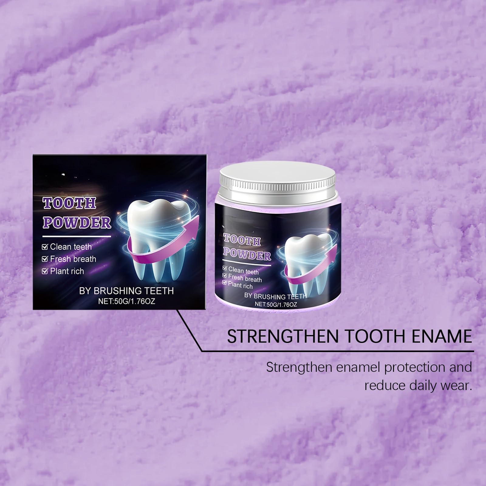 Gearvix Advanced Polvere Sbiancante per Denti, Dentifricio Sbiancante, Polvere Dentifricia Minerale Naturale, Aumenta lo Sbiancamento Naturale dei Denti e Dona un Alito Fresco a Lunga Durata,2PCS