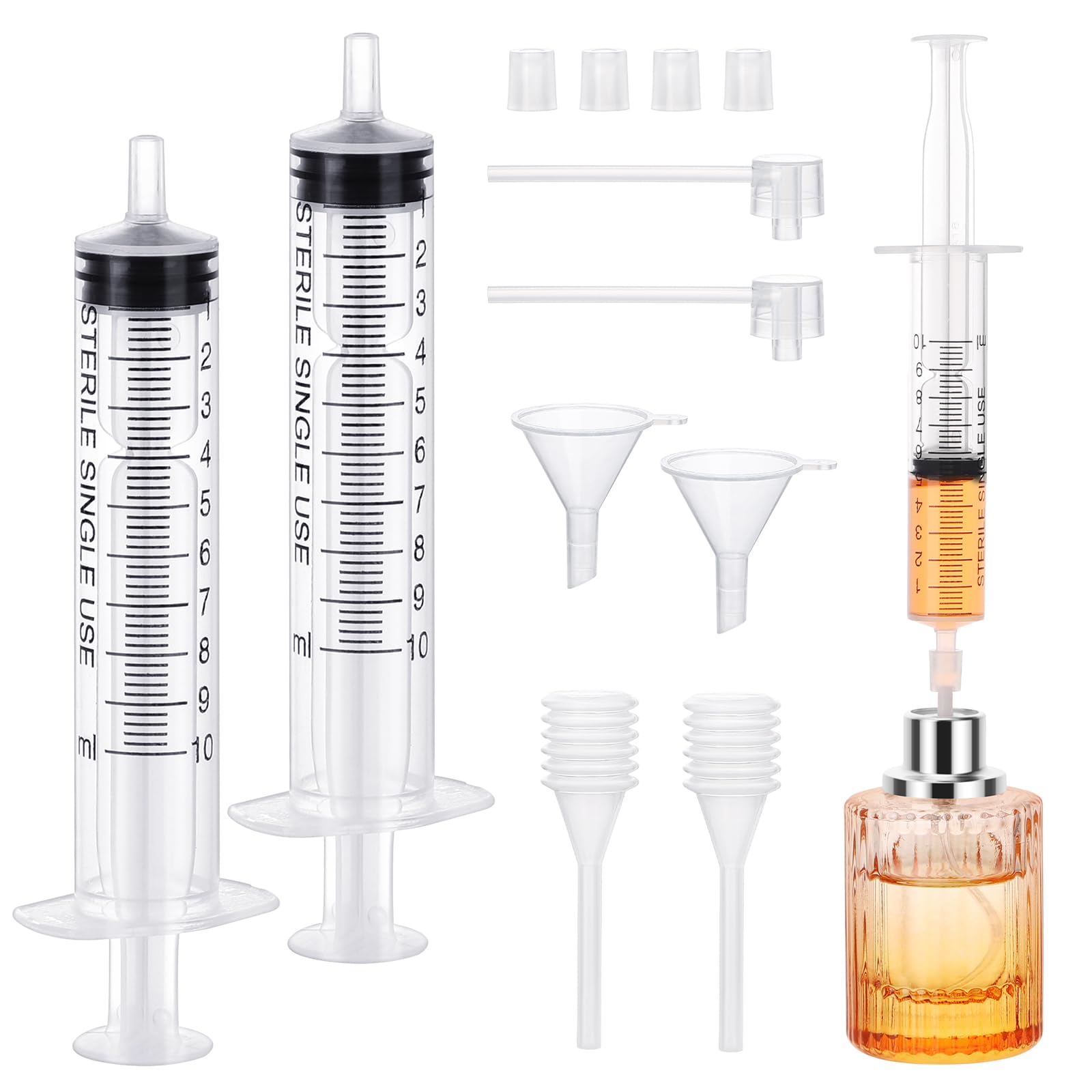 Segbeauty 10ml Perfume Refill Kit Transfer Pump, 0.34oz Large Plastic Perfume Travel Refill Tools, Dispenser Pump Funnel for Refill, 8pcs Dropper Extractor Set for Refillable Cologne Perfume Atomizer