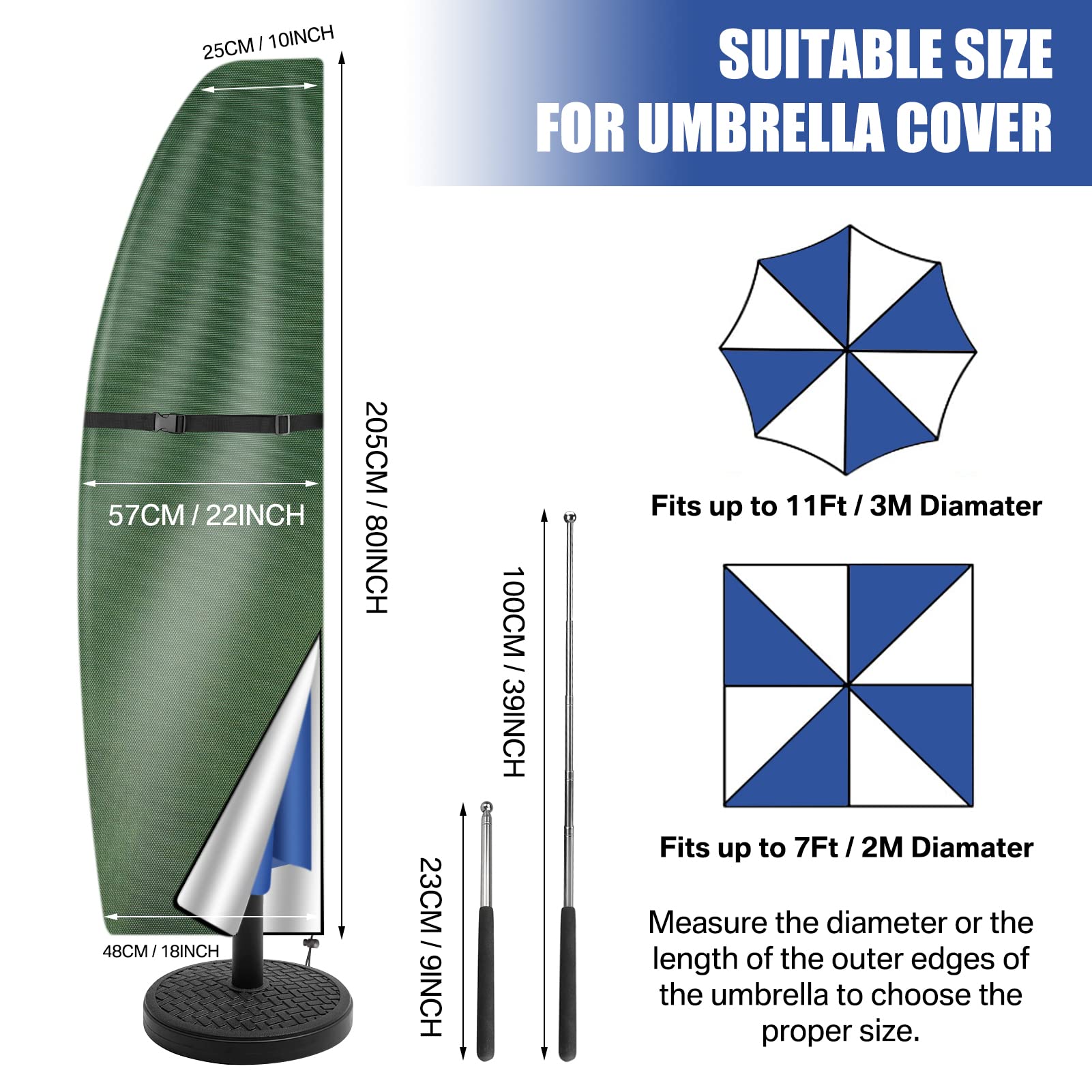 Housse De Parasol Banane En Tissu Oxford 420D Imperméable, Housse De Parasol Anti-UV Avec