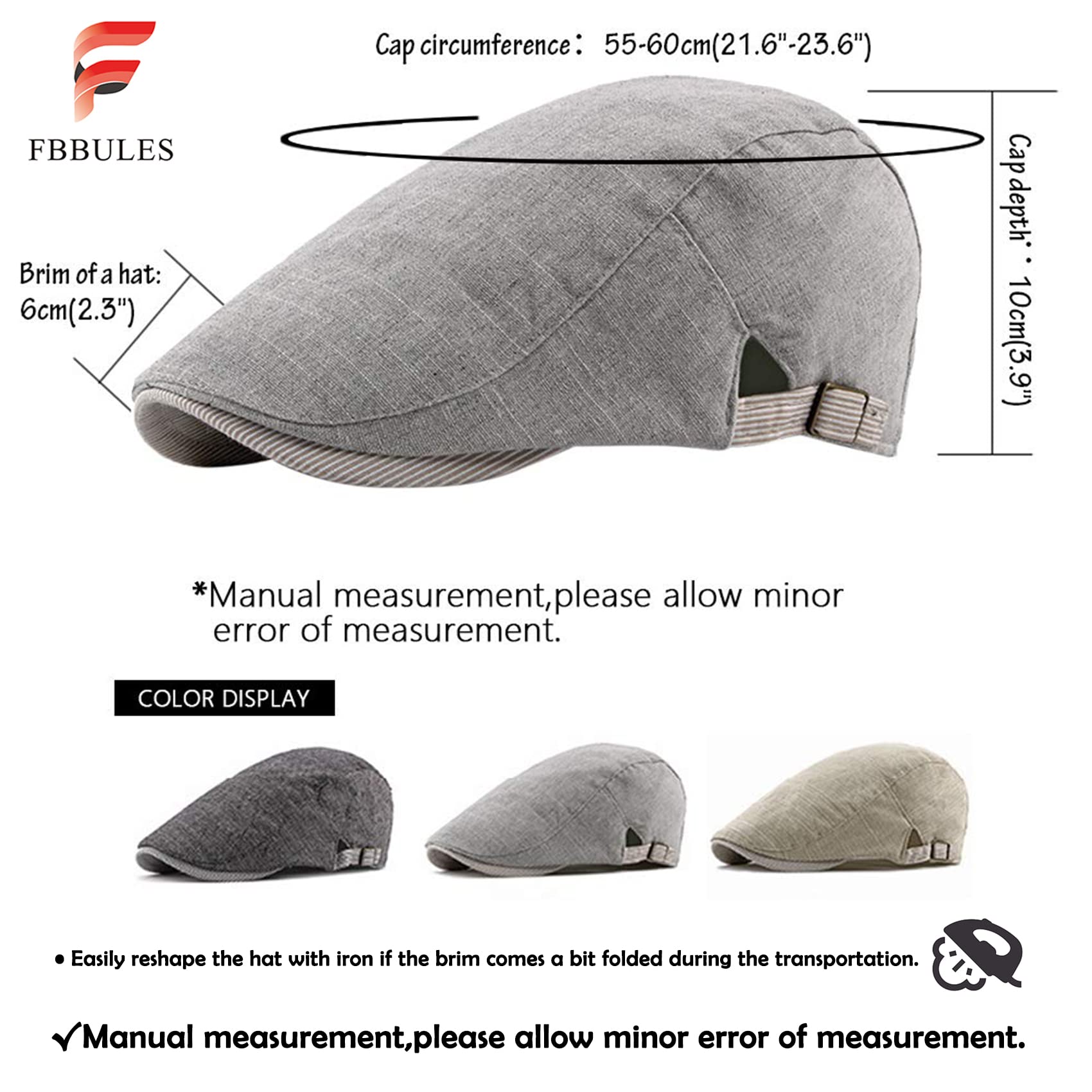 Klasyczny Płaskie Czapki Męska Czapka Beret - Płaska Czapka z Daszkiem Regulowana Czapka Beretowa Czapka Gatsby Flat Cap