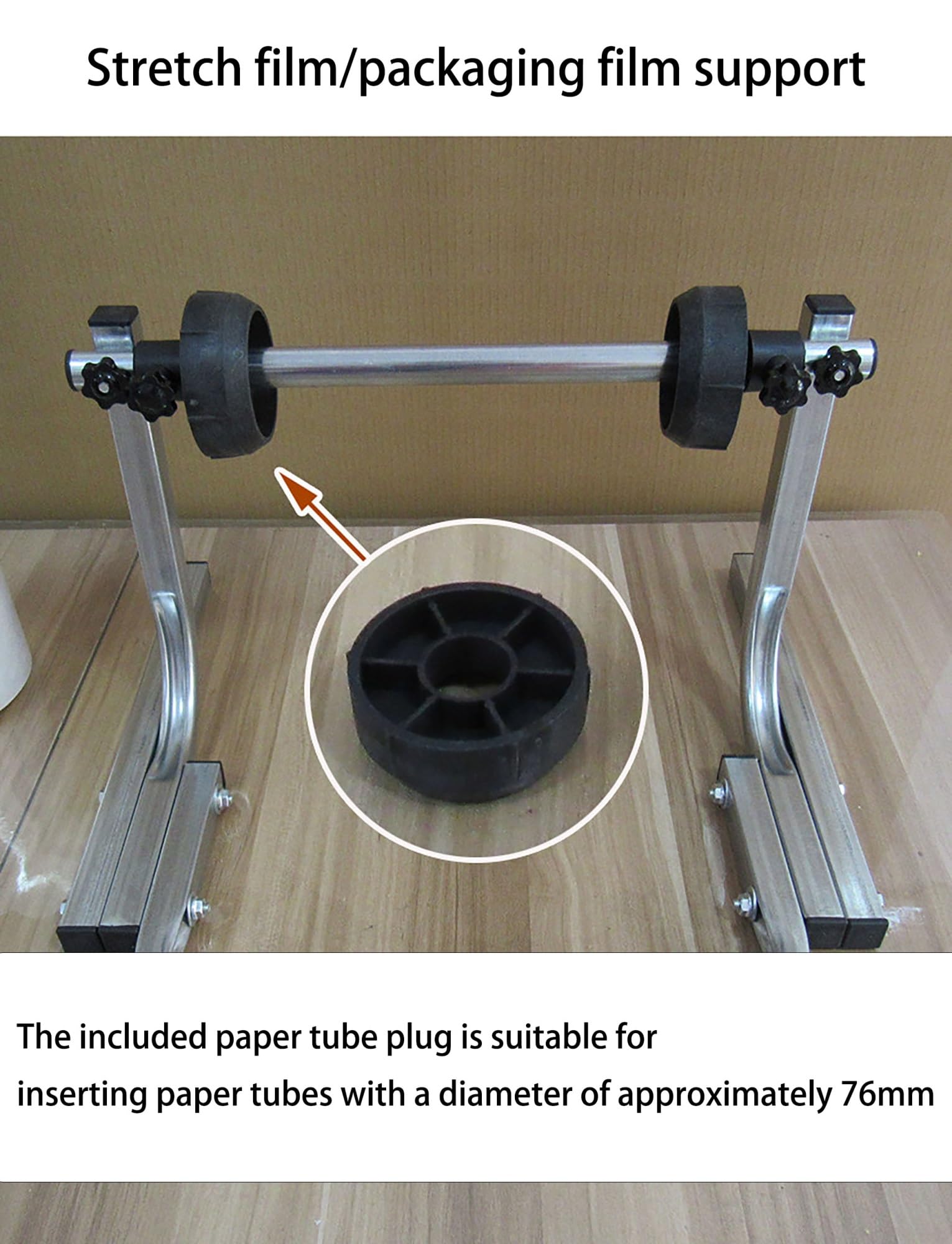 Dispenser Interamente in Metallo per pluriball e Pellicola Estensibile, Porta Rotolo in Acciaio zincato Resistente per Magazzino e spedizioni (H: 35 cm, 80 cm/31,5 Pollici)