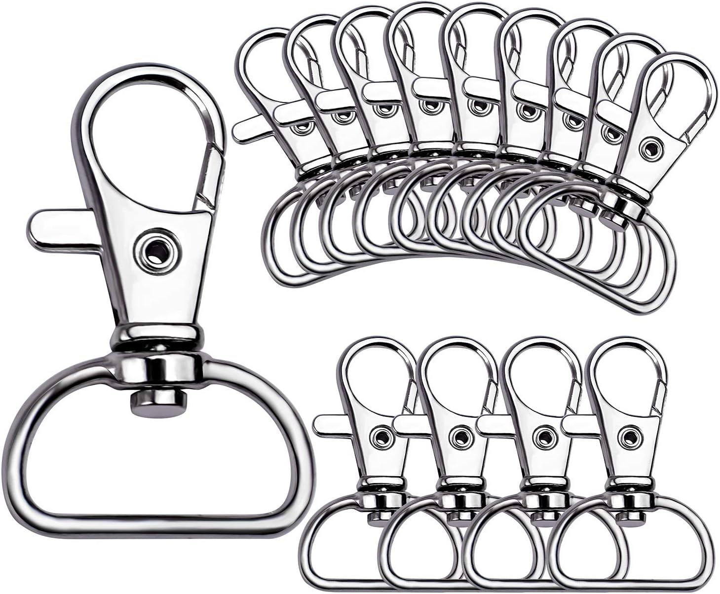 Pack of 50 Metal Swivel Clasps Lanyard Snap Hook Lobster Claw Clasp Jewelry Findings