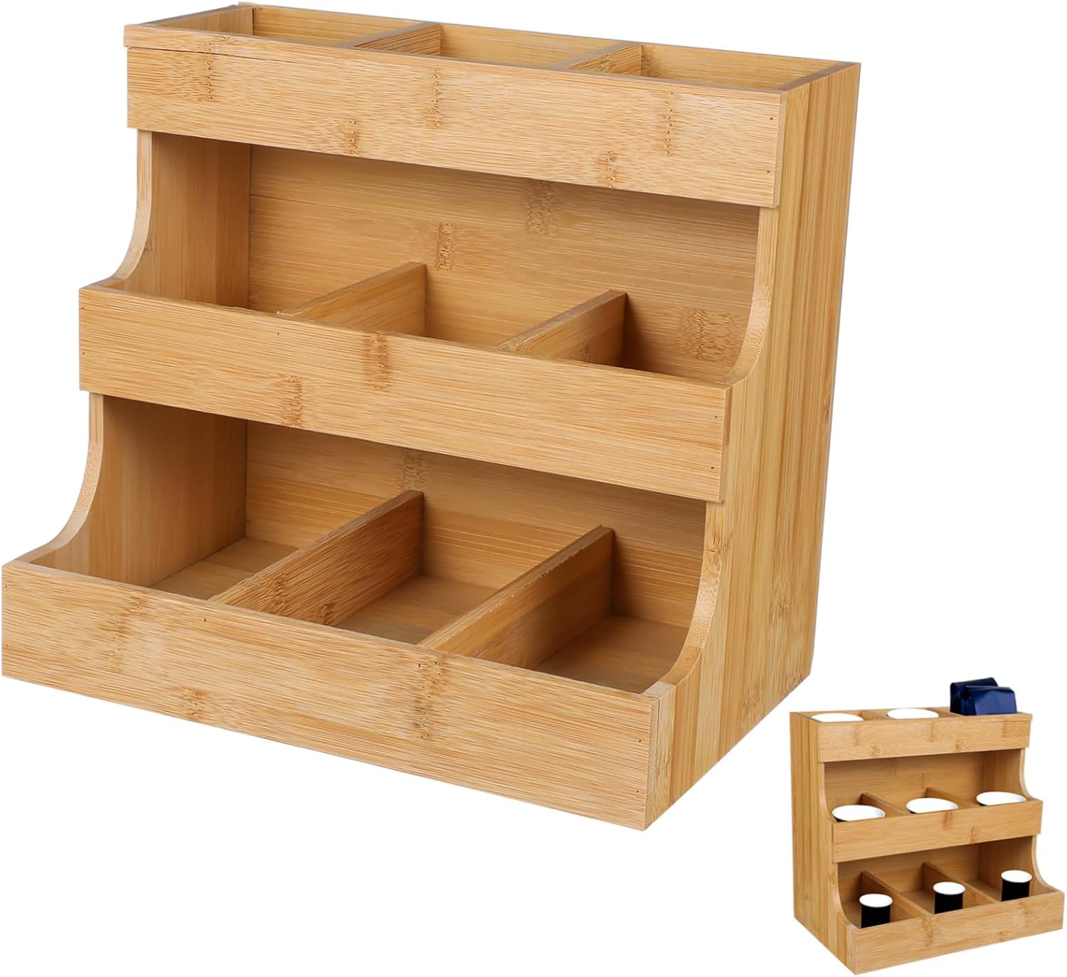 Wooden Tea Bag Organizer Multi Purpose Storage Rack for Tea Sugar Coffee Bags and Stable Holder for Home Office Kitchen Countertop Craftsmanship for Easy