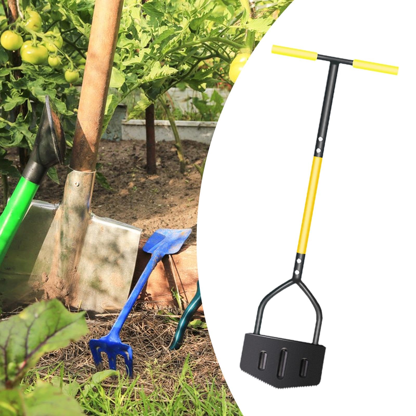 Coupe-Bordures pour Pelouse, Outil de Jardinage, Large Plateforme, Multifonctionnel pour Parterres de Fleurs, Poignée en T Rembourrée, Dents Acérées,