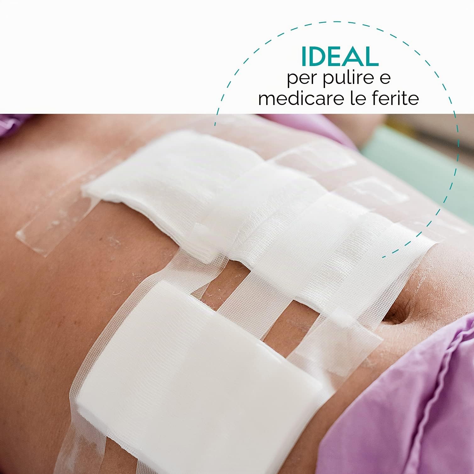 Medrull Compresse sterili, 20 buste x 5 pezzi (100 pezzi), 8 strati, 10 cm x 10 cm
