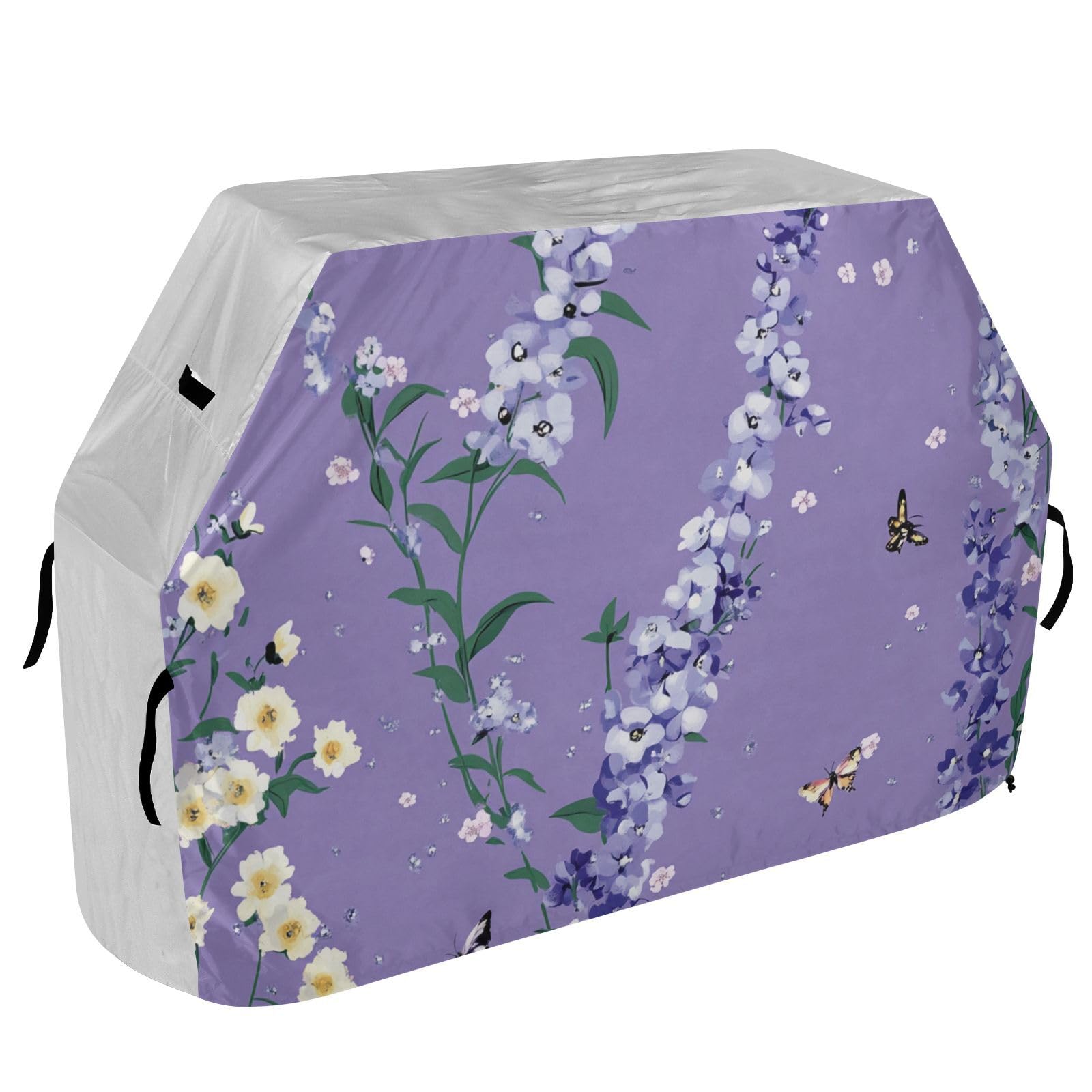 Safaris Delphinium fioletowy pokrowiec na grilla 150 cm, wodoodporny, wytrzymały, odporny na rozdarcie, odporny na blaknięcie materiał, pokrowiec na grilla z regulowanym sznurkiem, chroniący przed