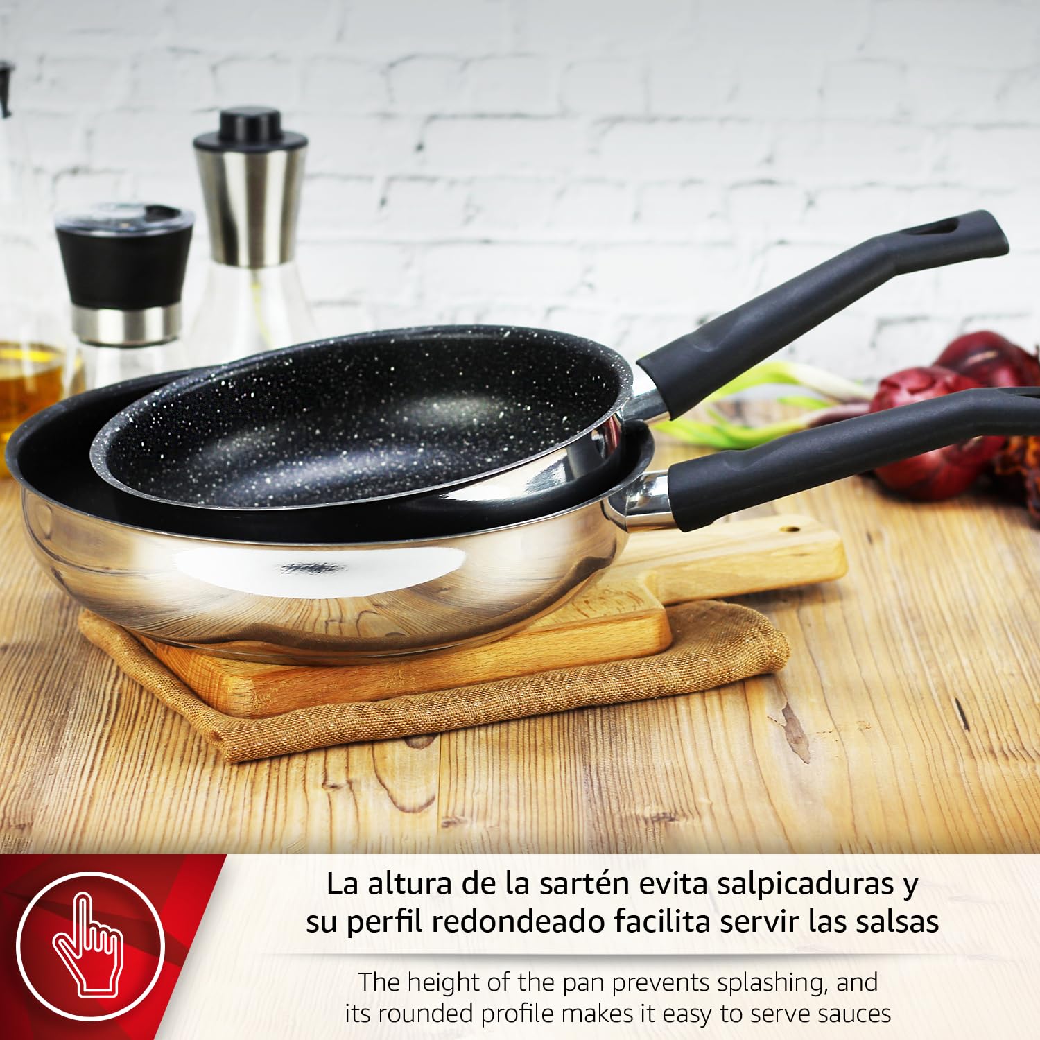 MAGEFESA Deep Galax Juego de Sartenes 18 + 26cm | Acero Inoxidable