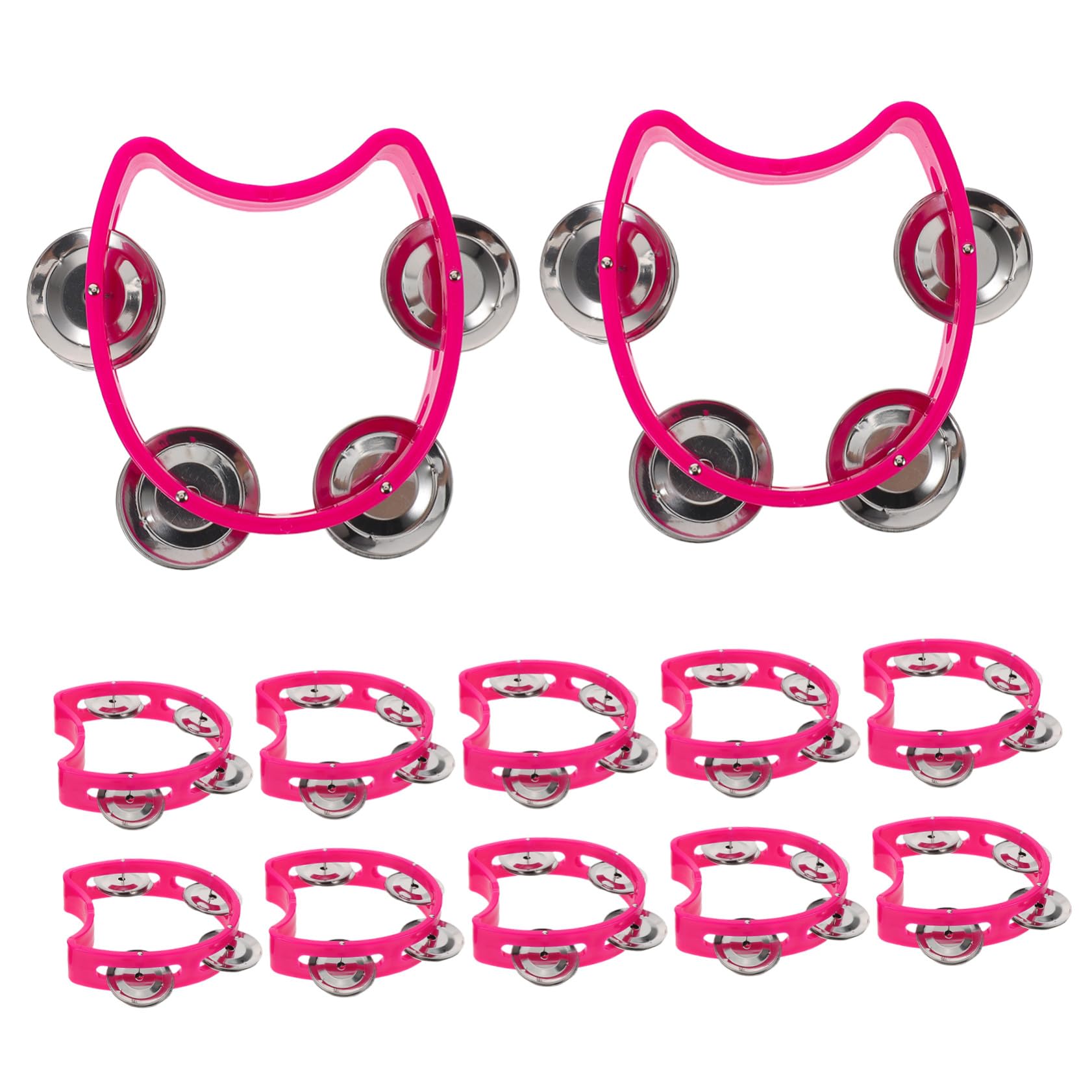 Beaupretty 12 Piezas Panderetas de Plástico con Campanas Instrumentos Musicales Rítmicos Pandereta para Adultos Campana de Percusión de Mano para Fiestas Festivales y Actividades el Aula
