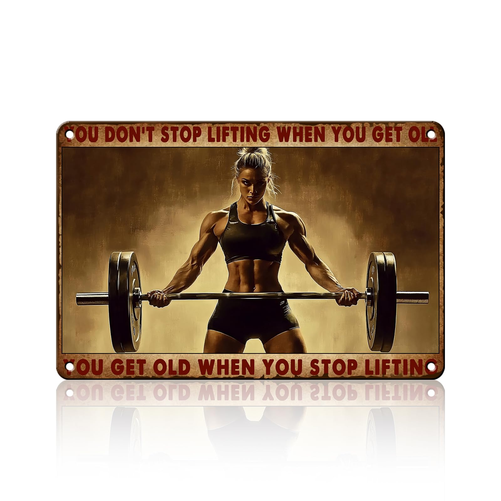 Anceky You Don't Stop Lifting When You Get Old Sign Vintage Metal Tin Sign Wall Decor for Home Bar Yard Garden Outdoor 12×8 Inch