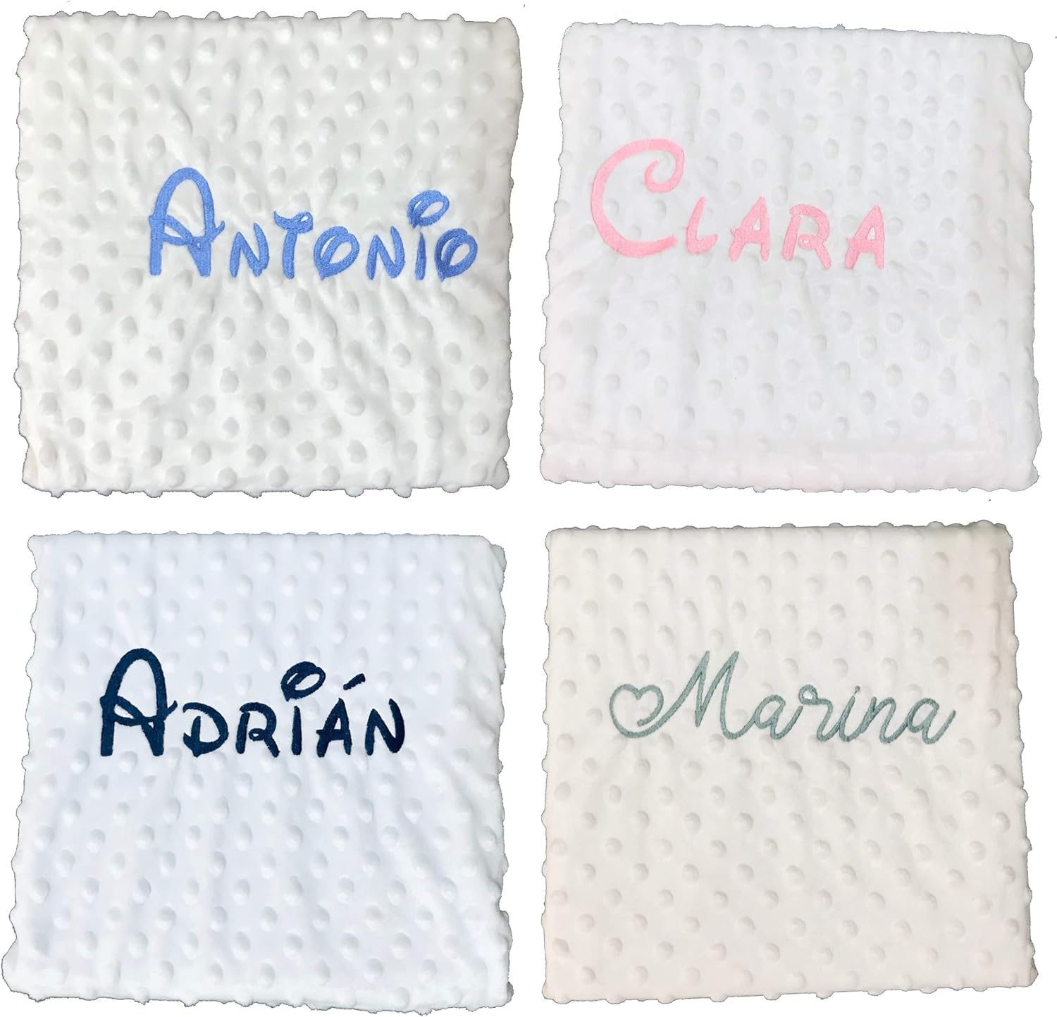 mibebestore Manta Bebe Personalizada Nombre Bordado Terciopelo Suave 80x110 para Cuna Cochecito Capazo Multiusos Facil Lavado Regalo Baby Shower Bautizo Recien Nacido Abrigo Fabricado en España