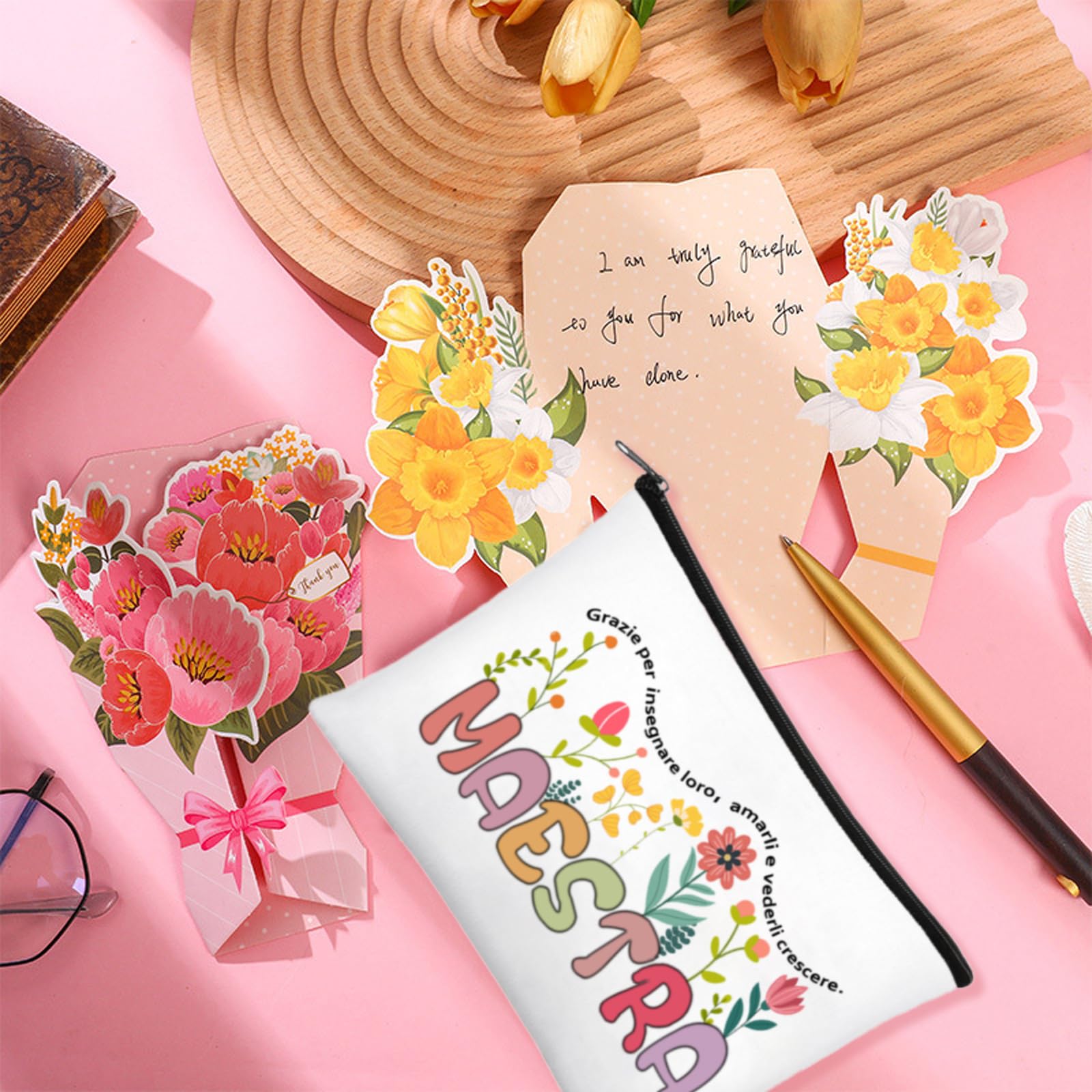 Regalo Maestra Fine Anno Set 3 Pochette 3 Biglietti Auguri Insegnanti Idee Regalo Originali Maestre Asilo Scuola Elementare Tasca Interna Card