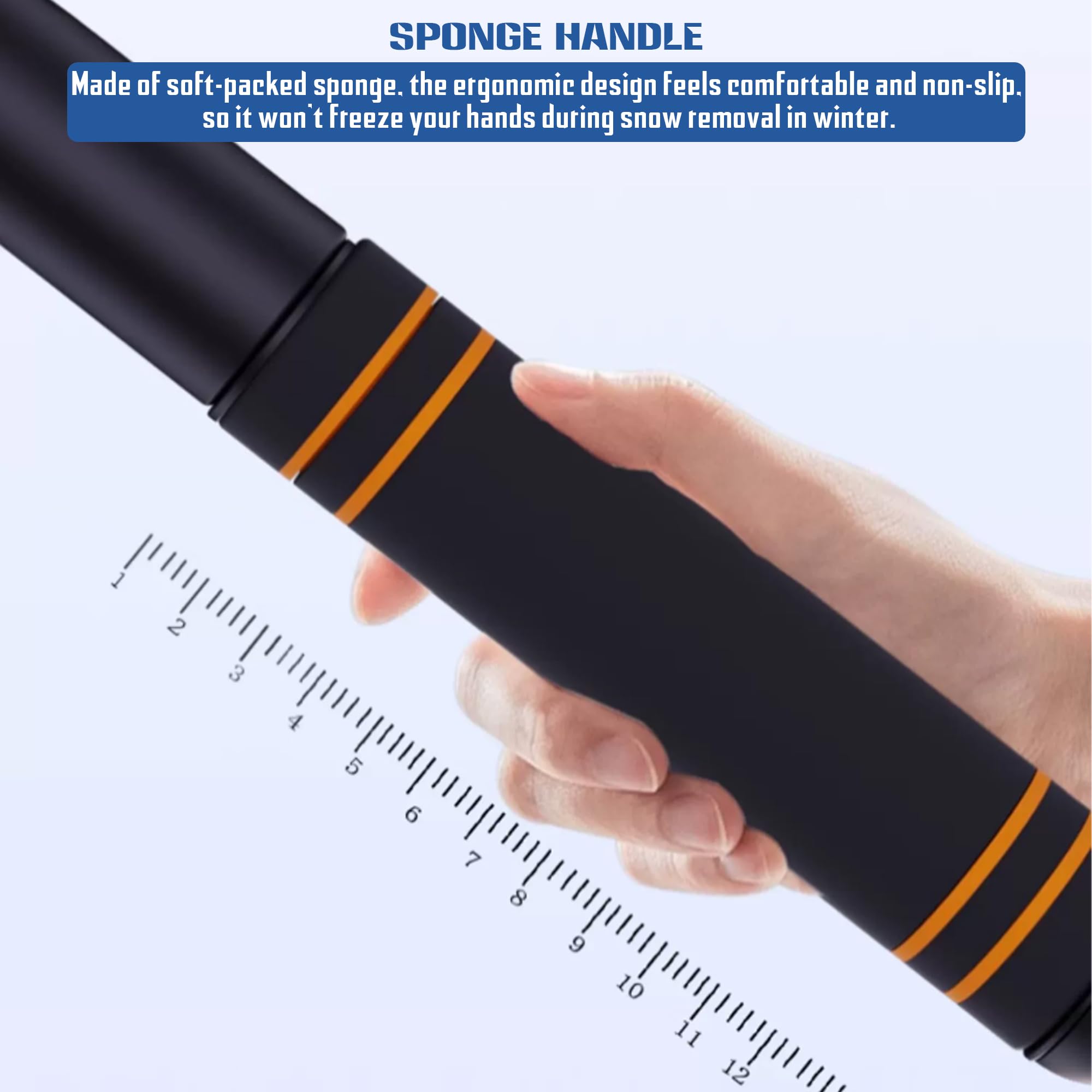 Cepillo de Nieve y rascador de Hielo para Coche con Agarre ergonómico de Espuma, Cepillo de Nieve de 68 cm para Quitar la Nieve, Mango de Aluminio Extensible, Pala de Nieve
