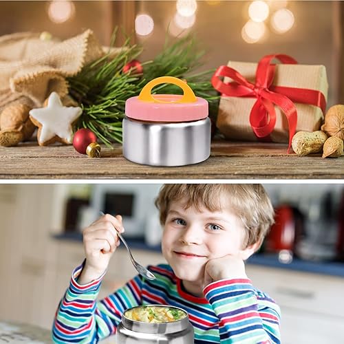 Miniatura 7 de CocoMeiwei Termo para alimentos calientes y niños recipiente aislado para bebidas frías de 8 onzas de acero inoxidable boca ancha termo de sopa para