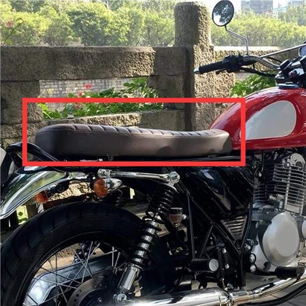 Anteriore Driver Sedile Sella per moto vintage Cuscino per | Sella per moto Sella vintage Cuscino per sedile piatto Accessori per moto in similpelle PU 610 mm