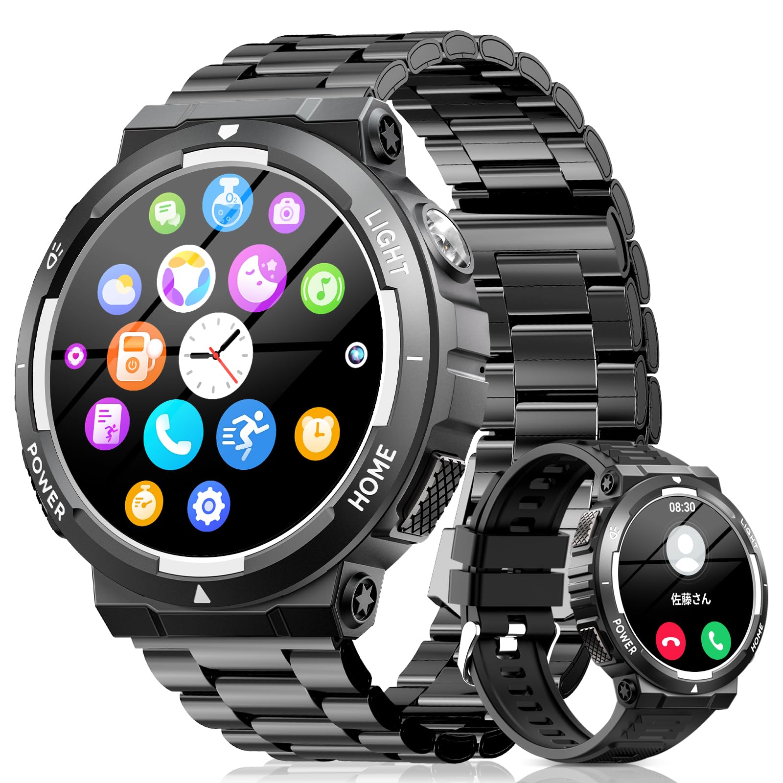 Amazon | スマートウォッチ 軍用規格 Bluetooth通話 Line/メッセージ