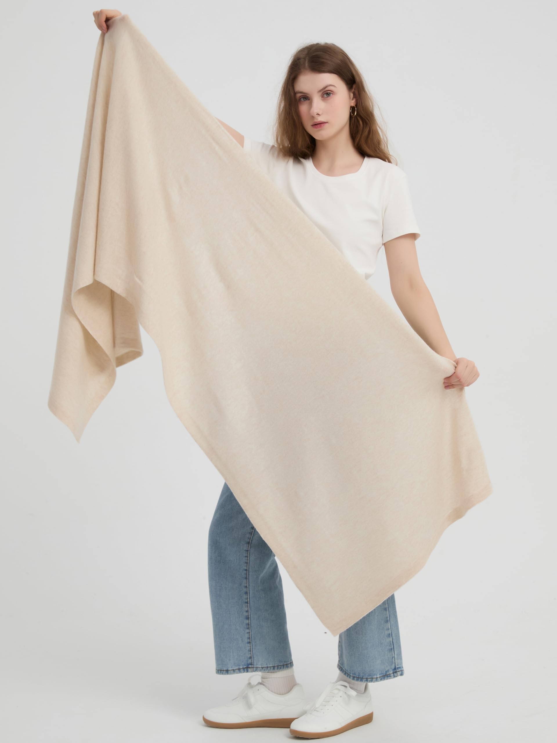 ACUSHLA Sciarpa da sera in misto lana merino, pashmina, da donna | Scialle caldo e leggero, pieghevole compatto per bagagli, ottima ritenzione del calore, accessorio da viaggio per volo