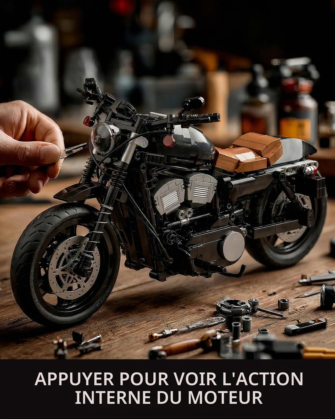 Nifeliz IRON 83 Moto Kit De Construction Pour Adultes, Moto Maquette Pour Construction et Exposition, Cadeau Collectionner (827 Pièces, NF10342)