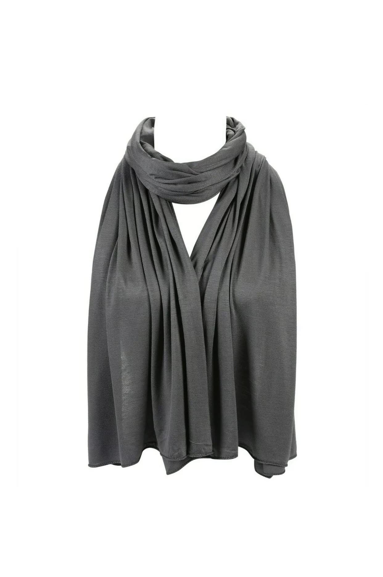 London Scarfs PREMIUM QUALITY JERSEY HIJAB SCARF SHAWL STRETCHY MAXI LYCRA WARM WRAP PLAIN (Grey)