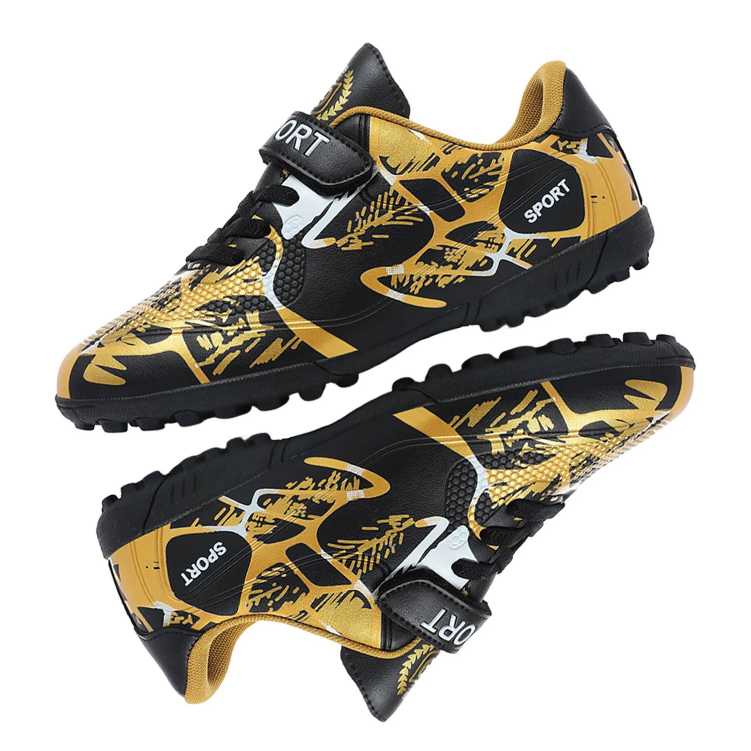 HESBITEUL Kids Soccer Cleats Boys Girls Athletic Outdoor Football Shoes AG TF Turf Spikes